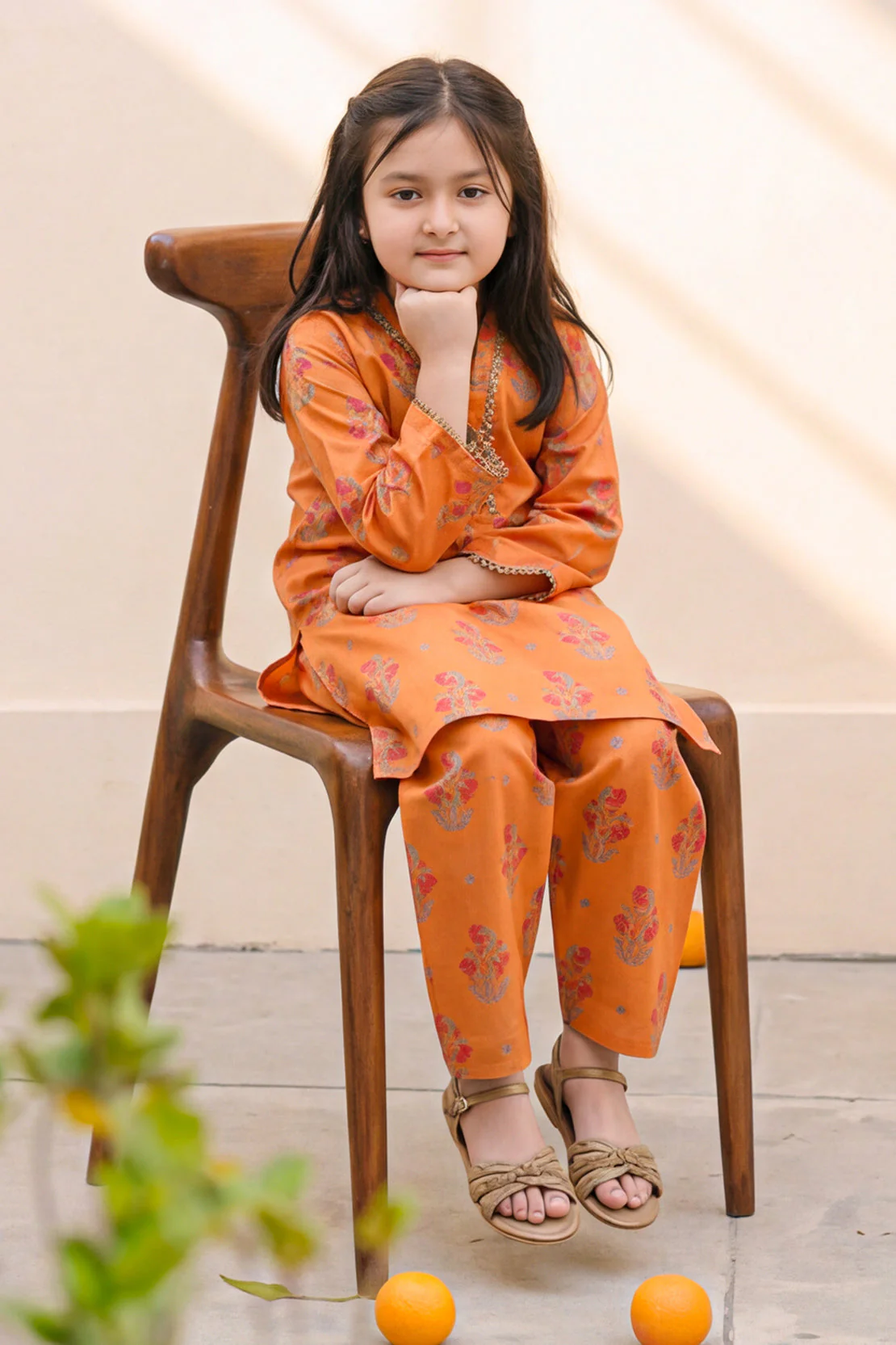 Stitched Cotton Jacquard 2 Piece (Shirt/trouser) For Kids