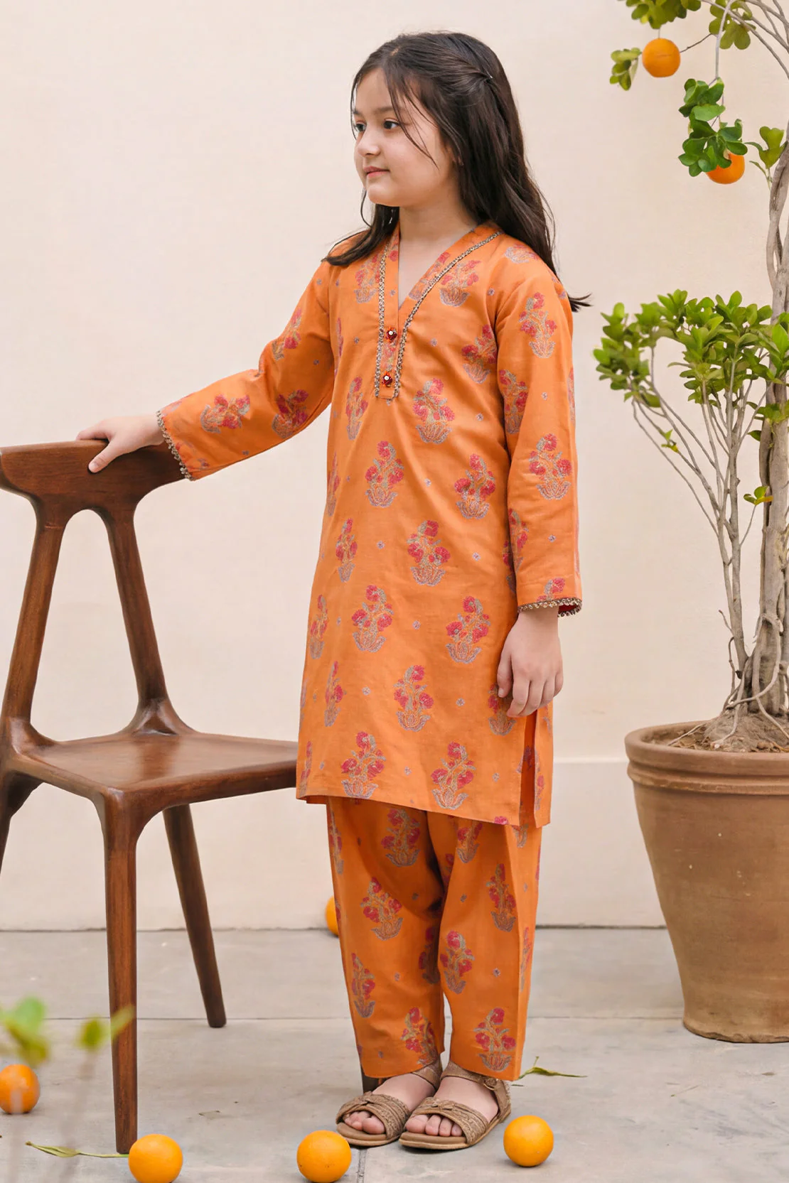 Stitched Cotton Jacquard 2 Piece (Shirt/trouser) For Kids - Image 2