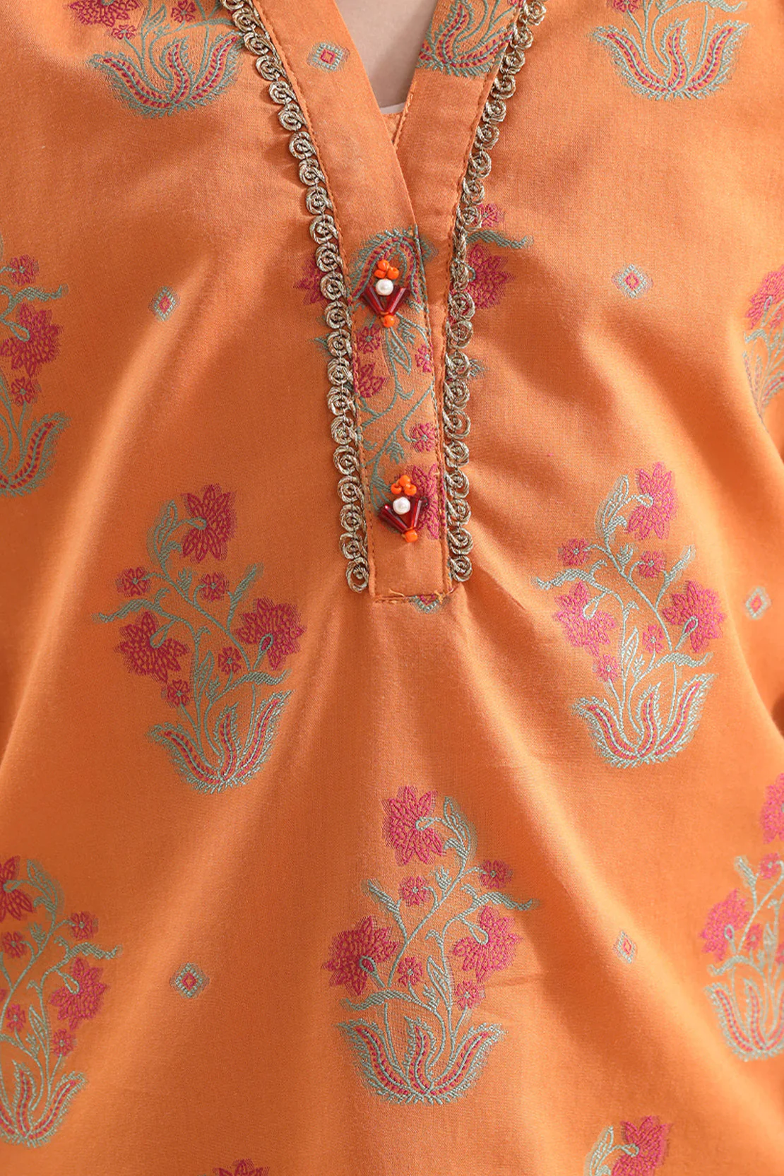 Stitched Cotton Jacquard 2 Piece (Shirt/trouser) For Kids - Image 5