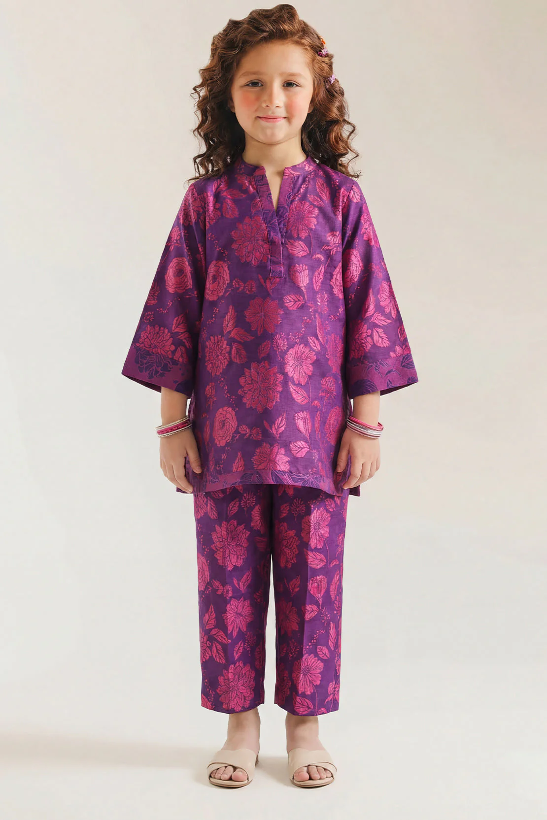 Stitched Cotton Jacquard 2 Piece (Shirt/trouser) For Kids