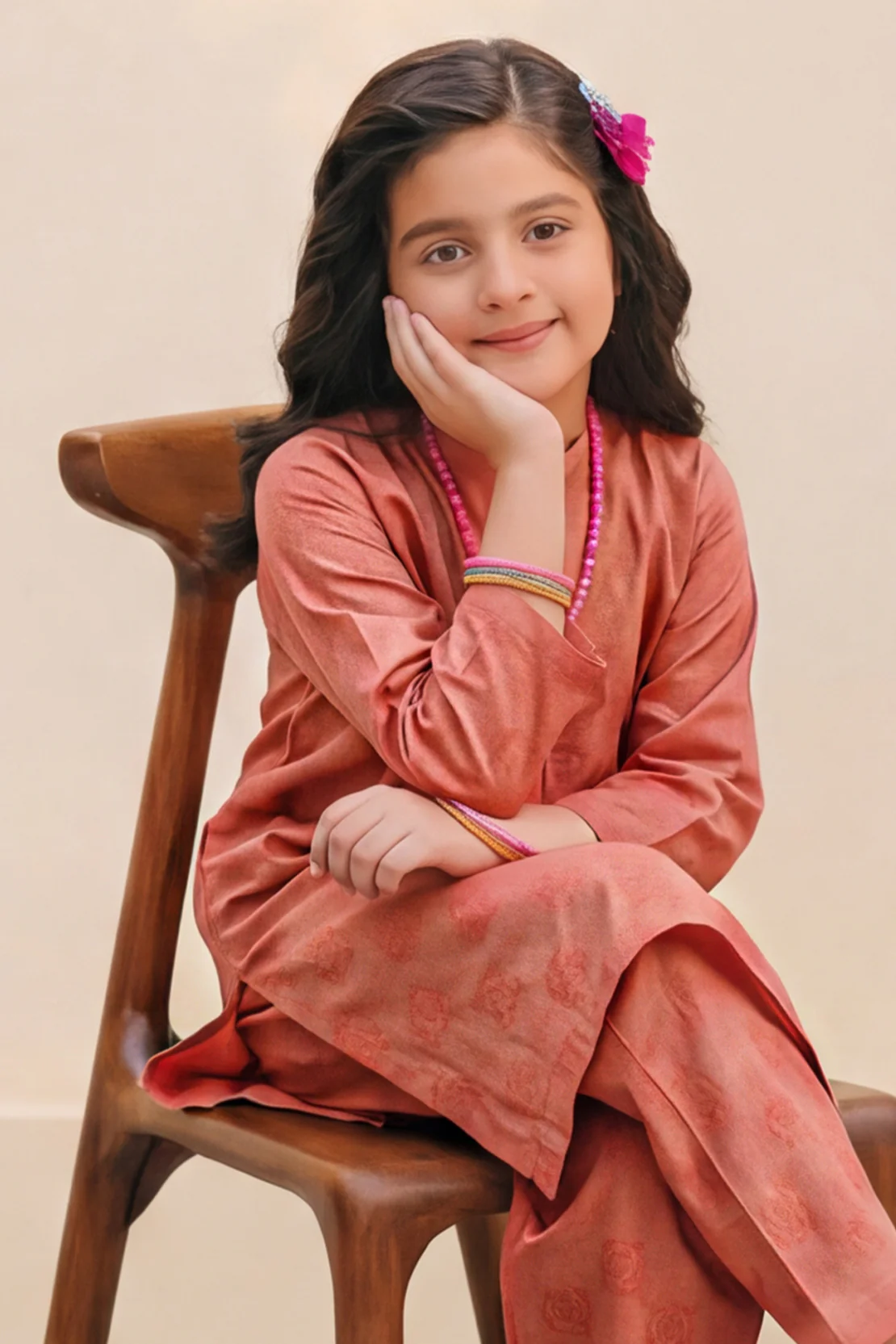 Stitched Cotton Jacquard 2 Piece (Shirt/trouser) For Kids - Image 2