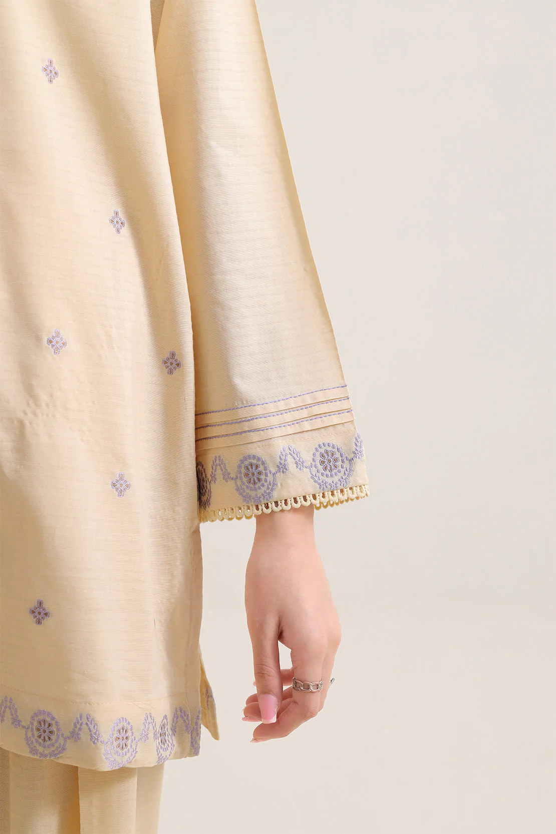 Stitched Cotton Jacquard 2 Piece (Shirt/Trouser) - Image 4