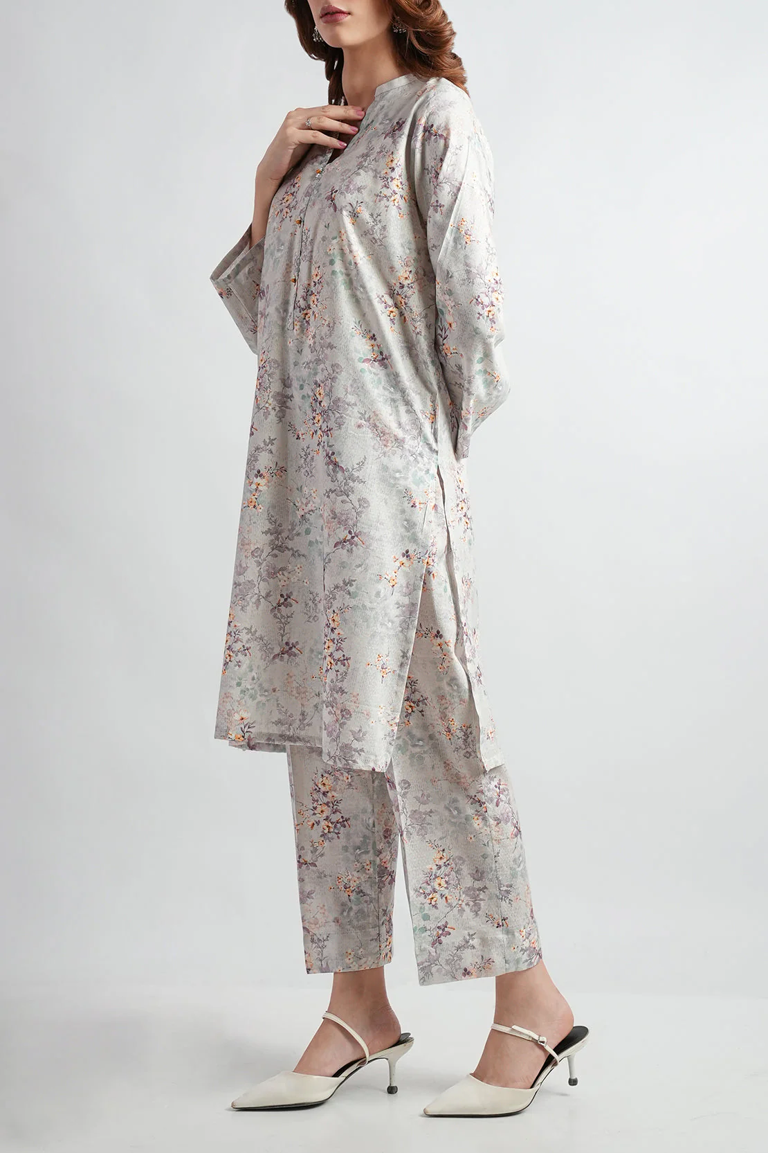 Stitched Cotton Jacquard 2 Piece (Shirt/Trouser) - Image 2