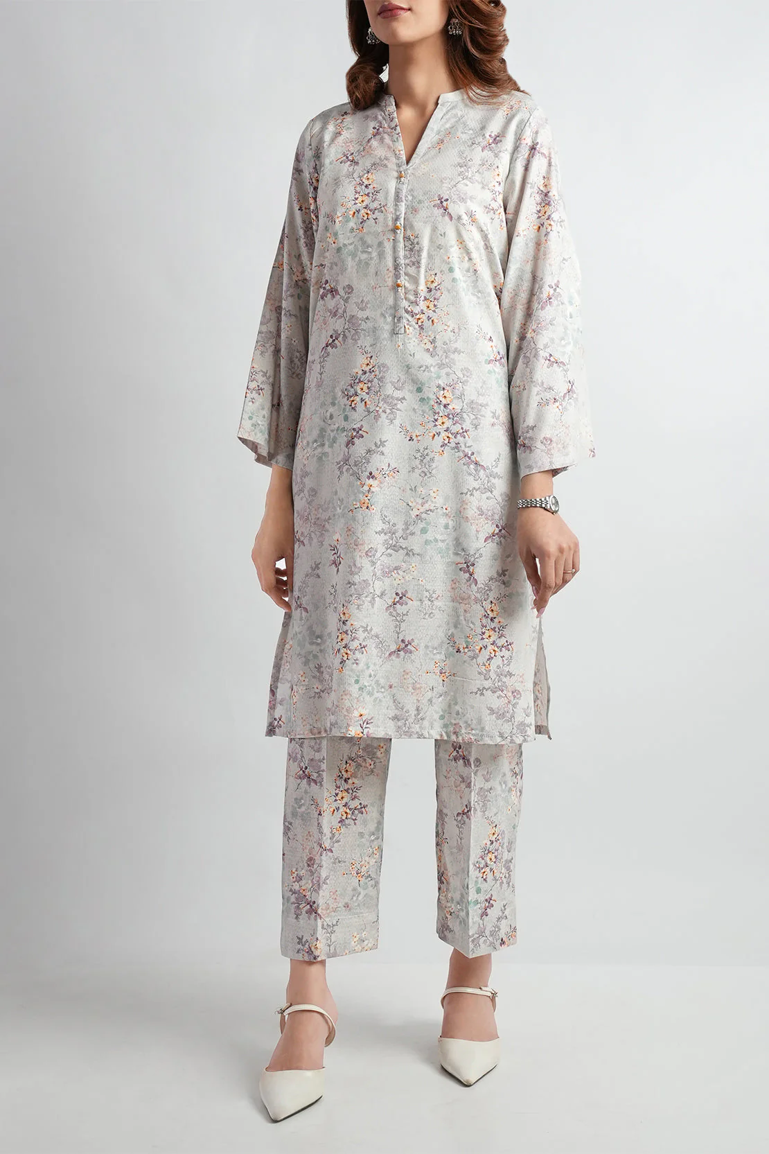Stitched Cotton Jacquard 2 Piece (Shirt/Trouser) - Image 4