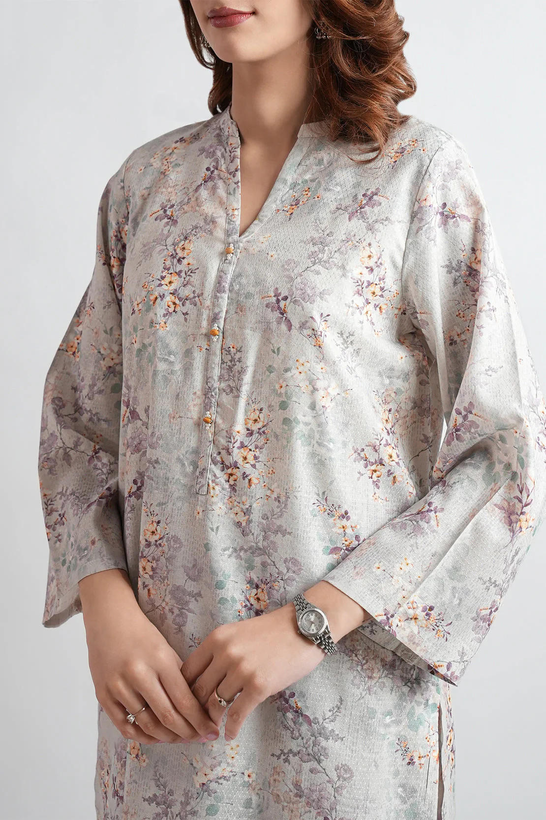 Stitched Cotton Jacquard 2 Piece (Shirt/Trouser) - Image 5