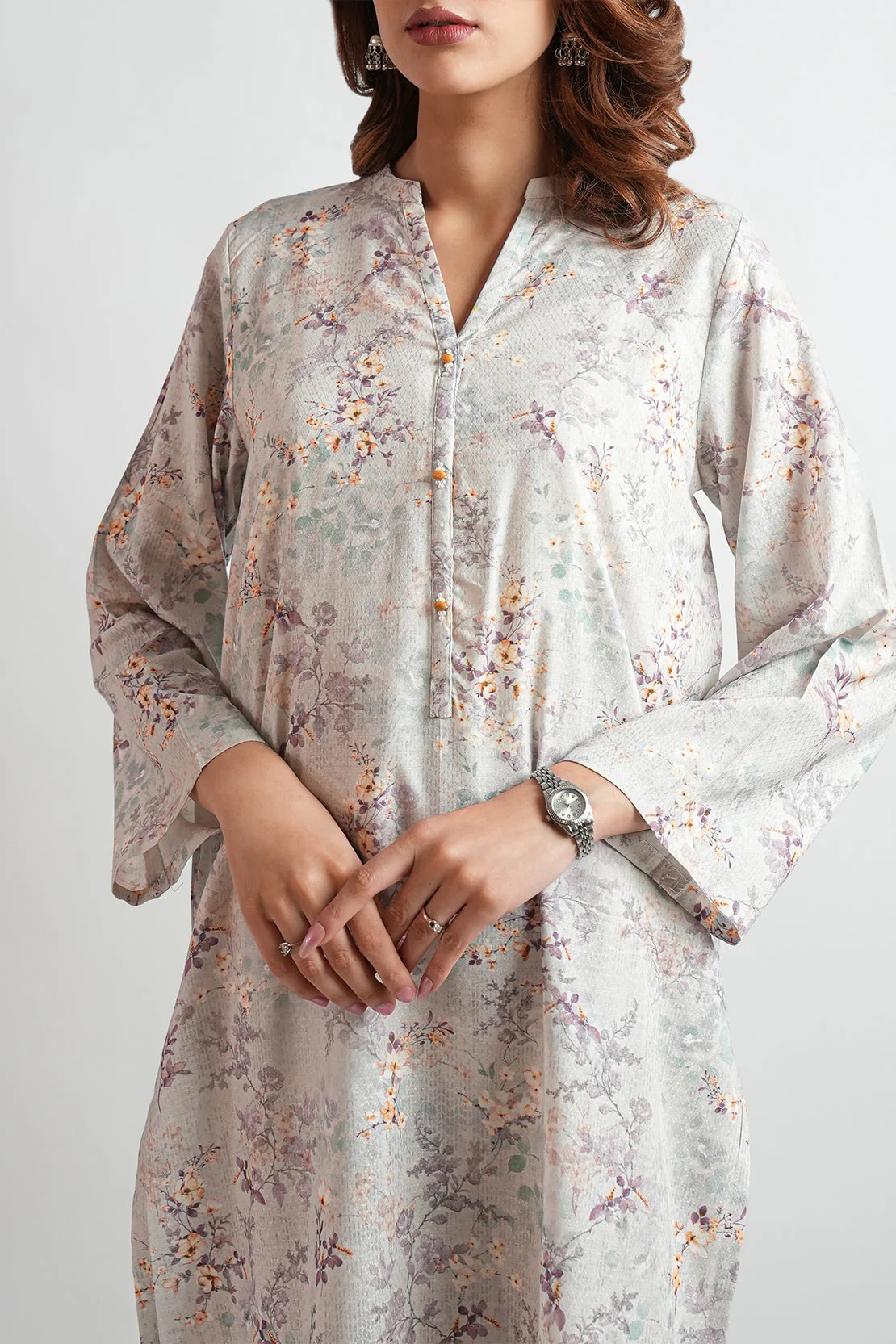 Stitched Cotton Jacquard 2 Piece (Shirt/Trouser) - Image 6