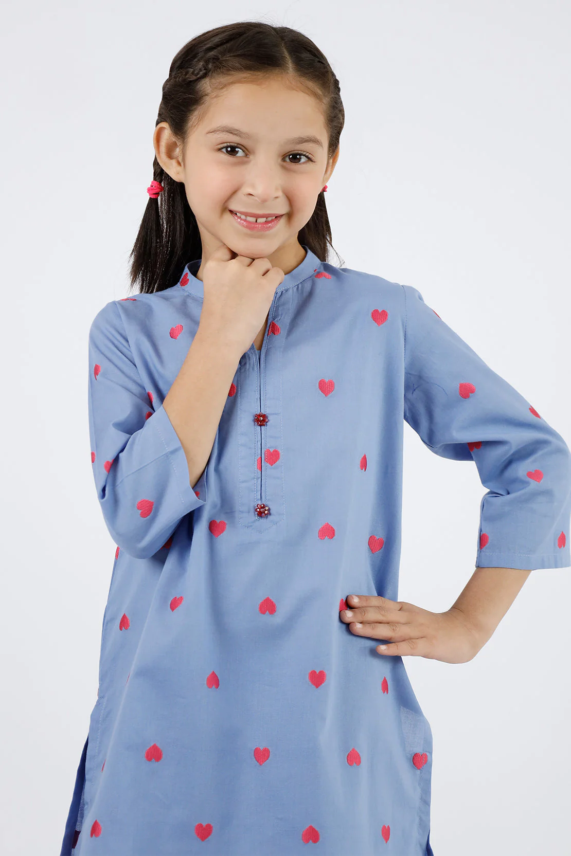 Stitched Cotton Jacquard Shirt For Kids - Image 4