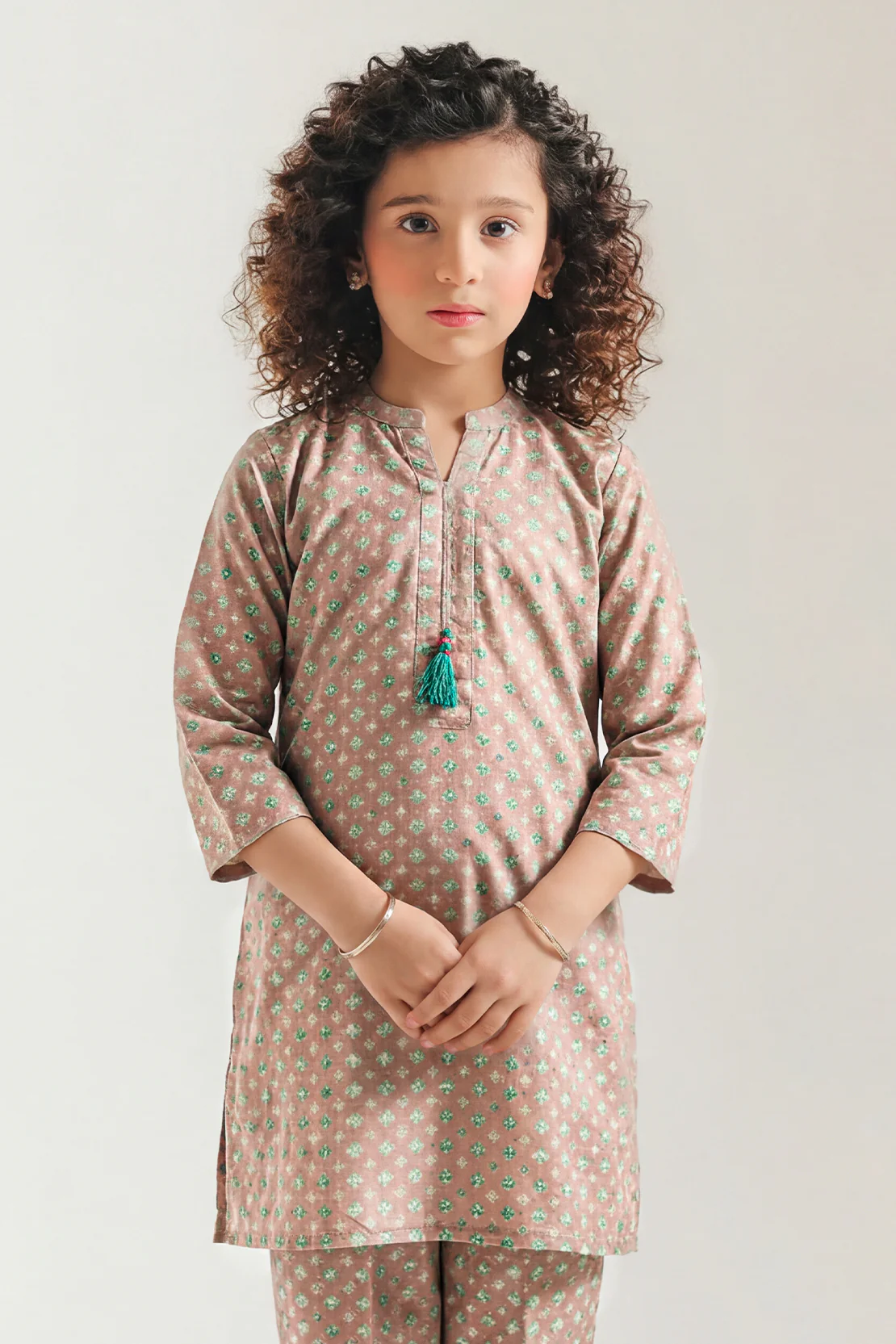 Stitched Cotton Jacquard Shirt For Kids - Image 2