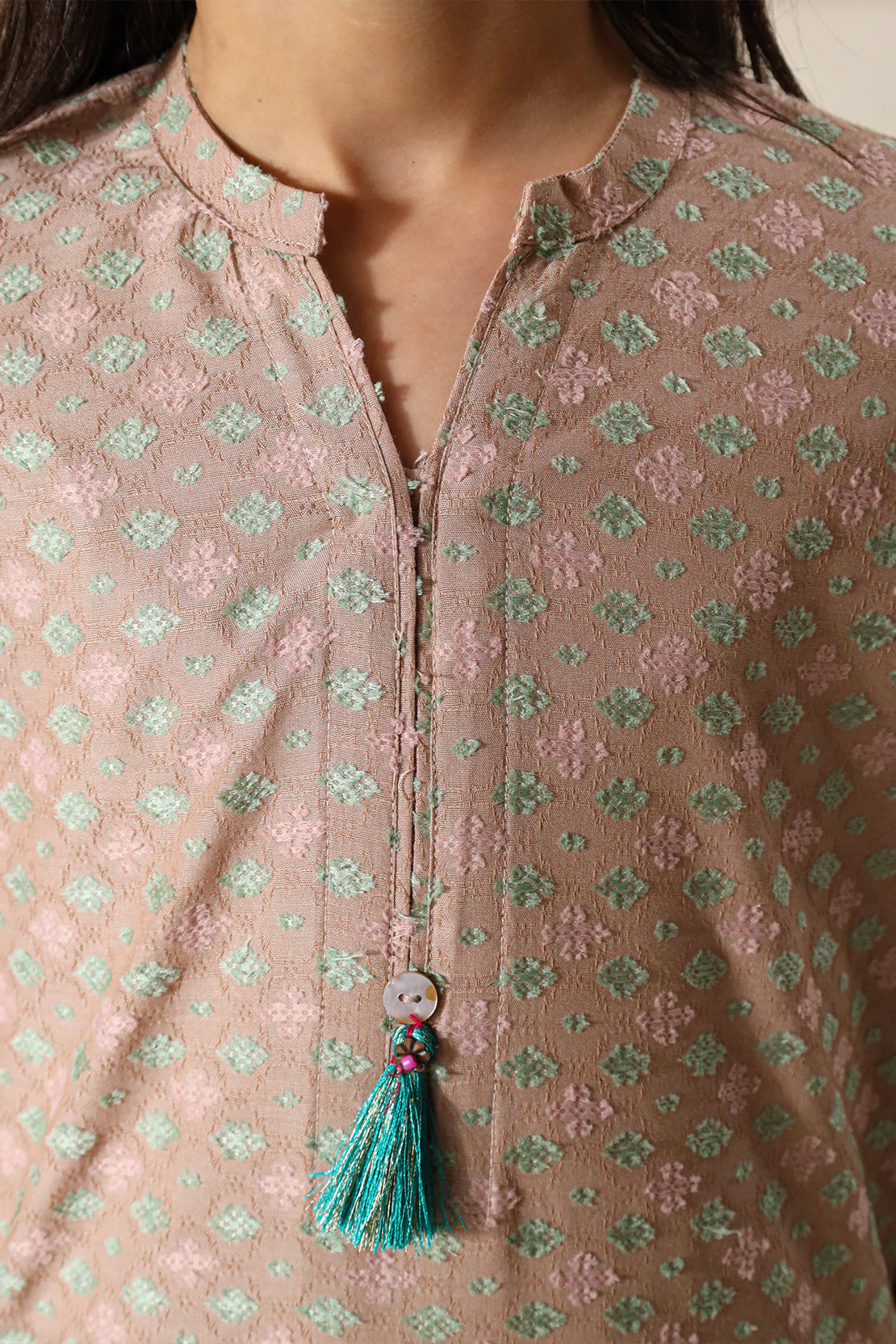 Stitched Cotton Jacquard Shirt For Kids - Image 4