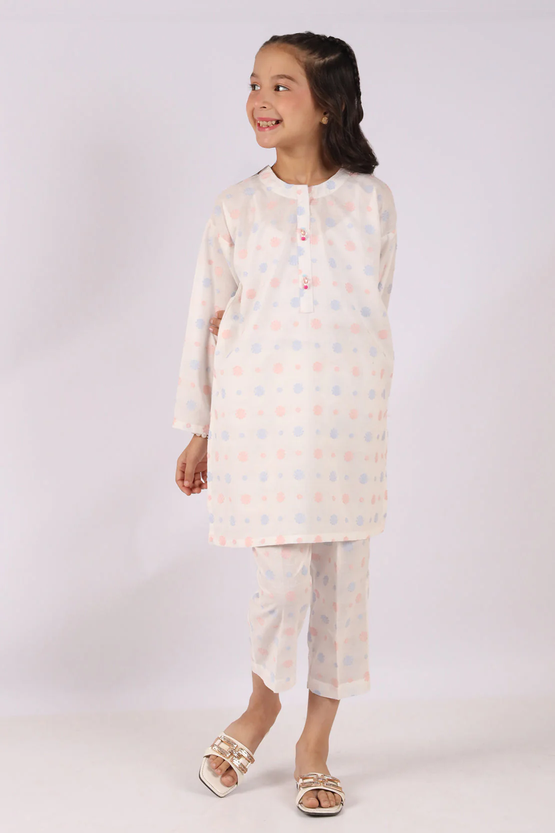 Stitched Cotton jacquard Shirt For Kids - Image 2