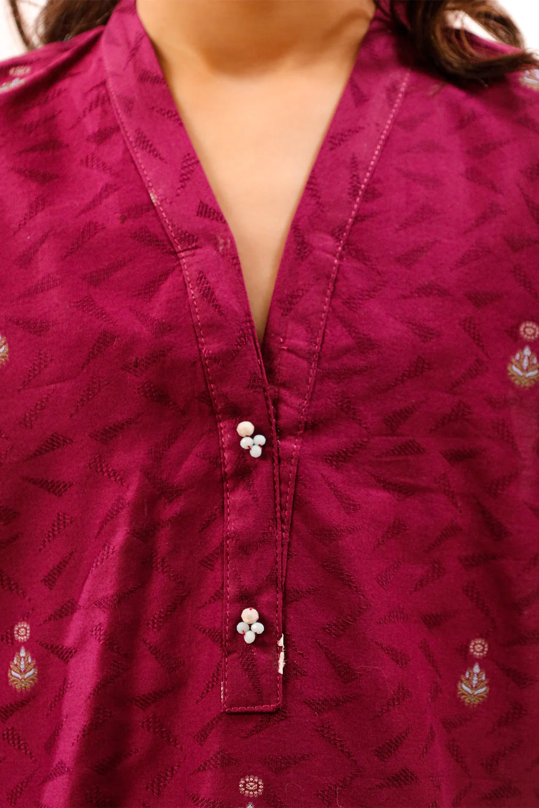 Stitched Cotton Jacquard Shirt For Kids - Image 6