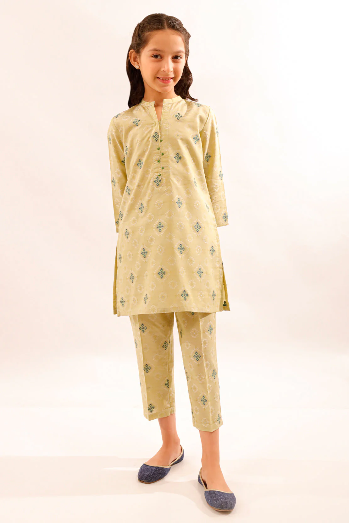 Stitched Cotton Jacquard Shirt For Kids - Image 3