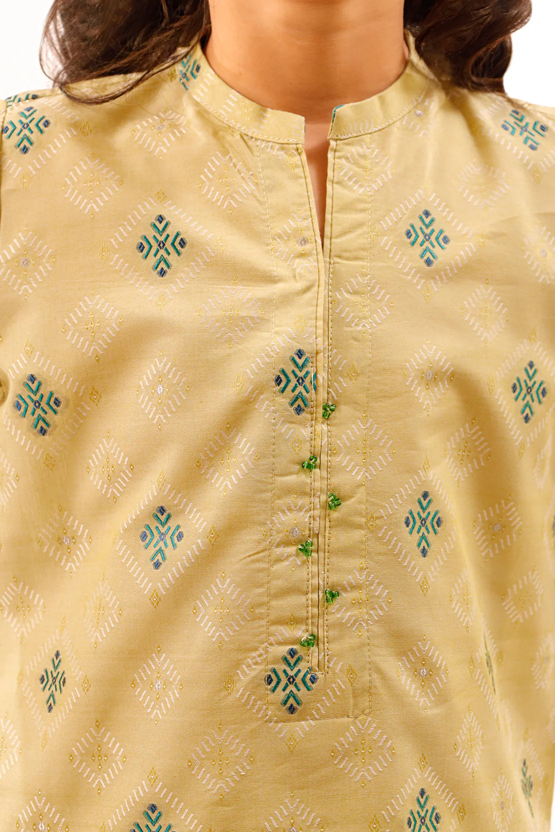 Stitched Cotton Jacquard Shirt For Kids - Image 7
