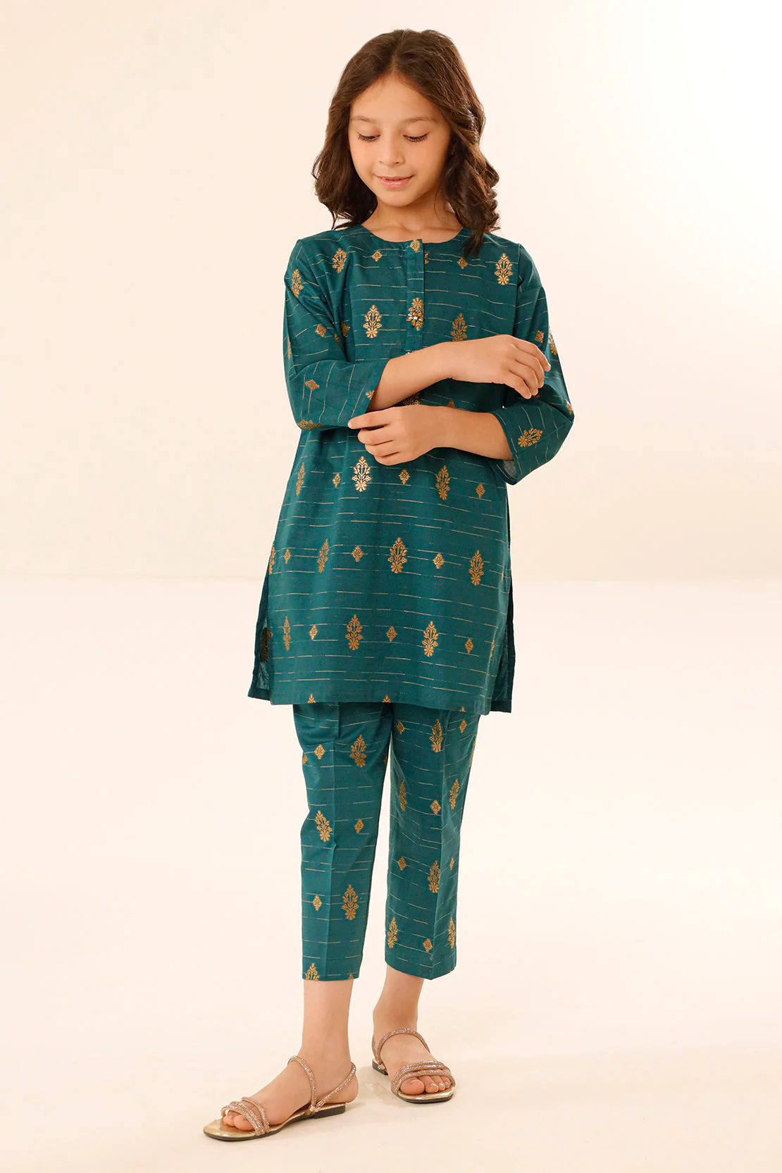 Stitched Cotton Jacquard Shirt For Kids - Image 4