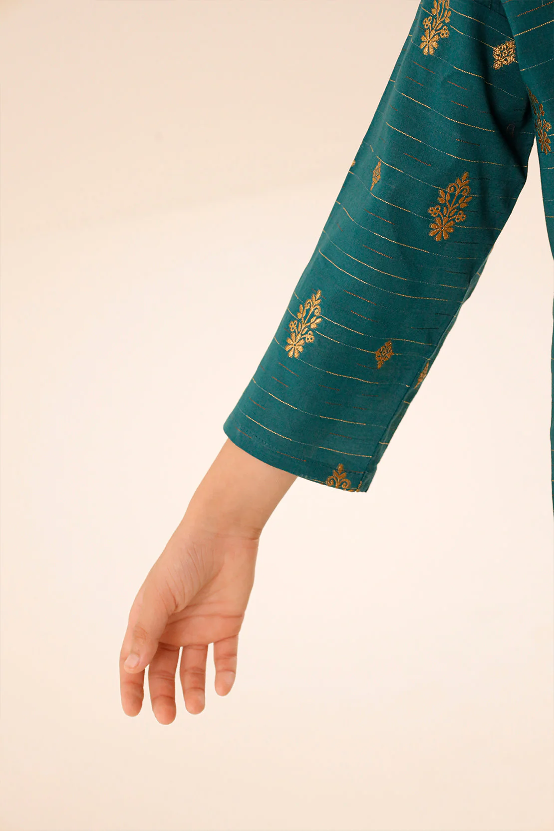 Stitched Cotton Jacquard Shirt For Kids - Image 6