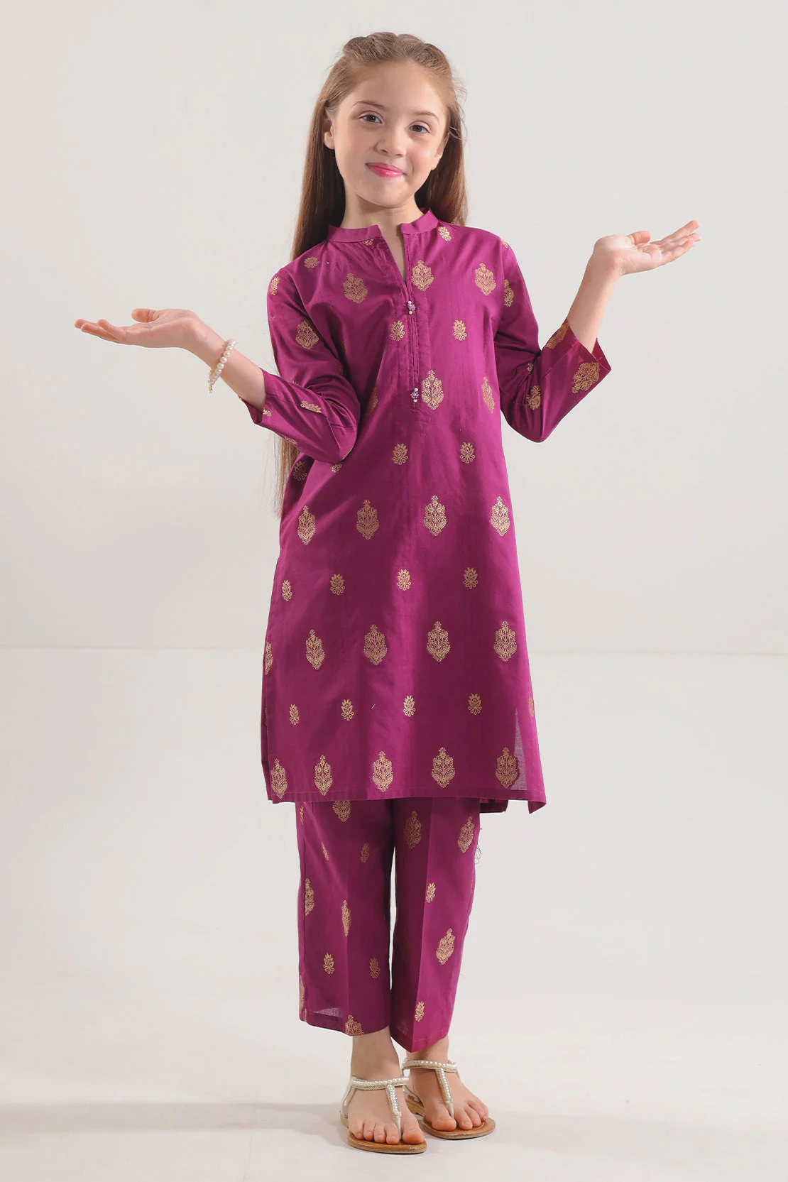 Stitched Cotton jacquard Shirt For Kids