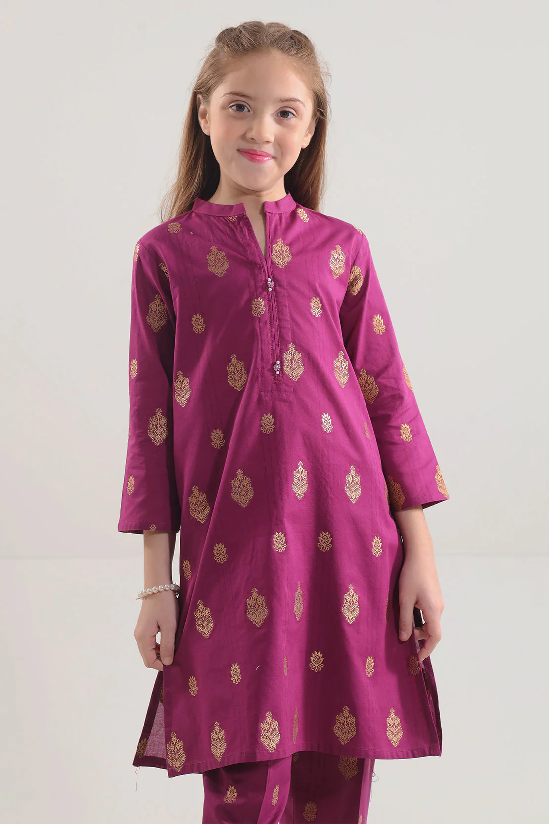 Stitched Cotton jacquard Shirt For Kids - Image 3