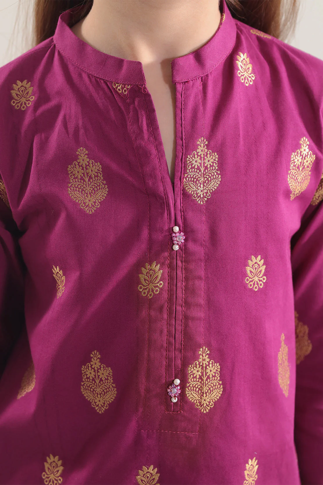 Stitched Cotton jacquard Shirt For Kids - Image 4