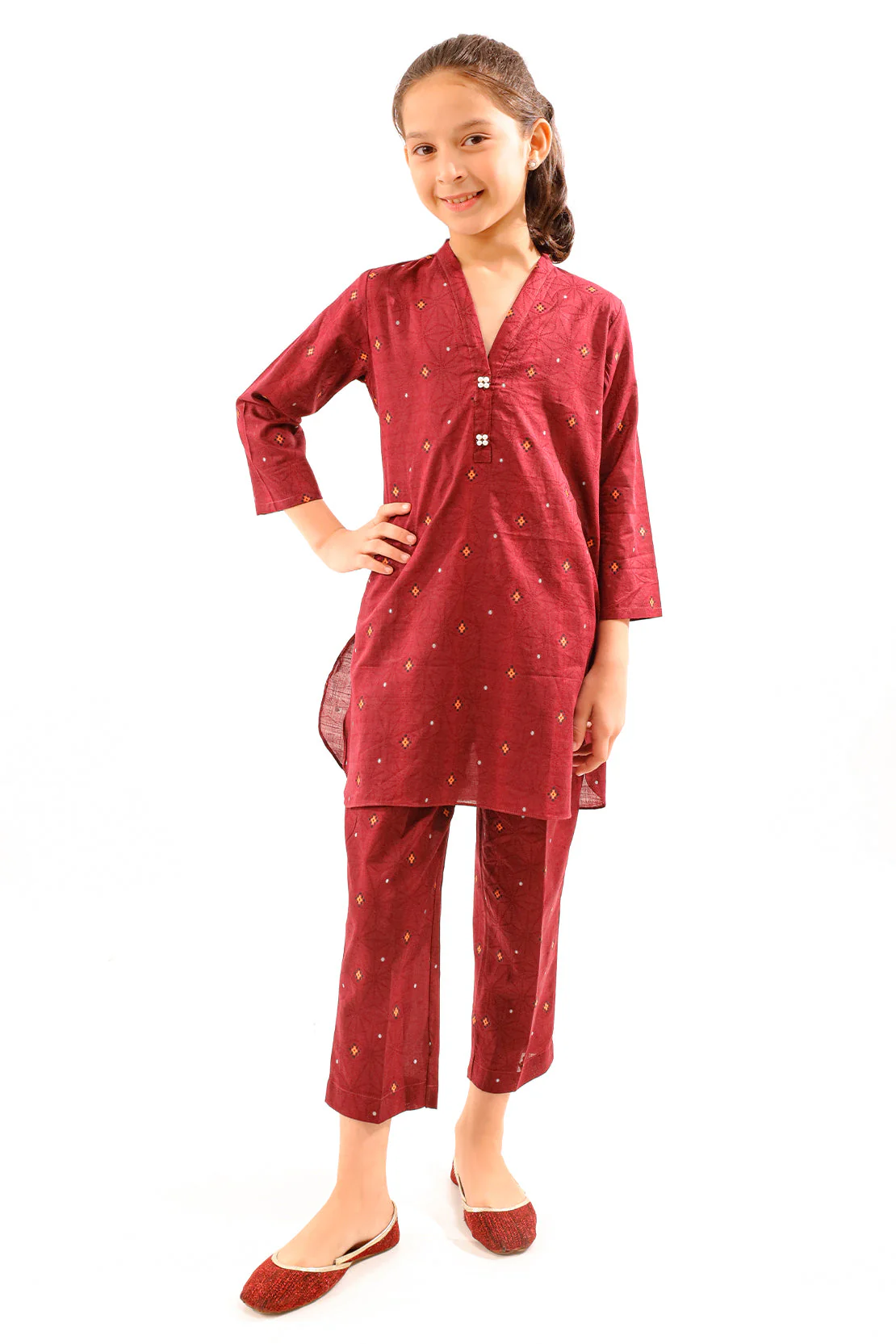 Stitched Cotton Jacquard Shirt For Kids - Image 4