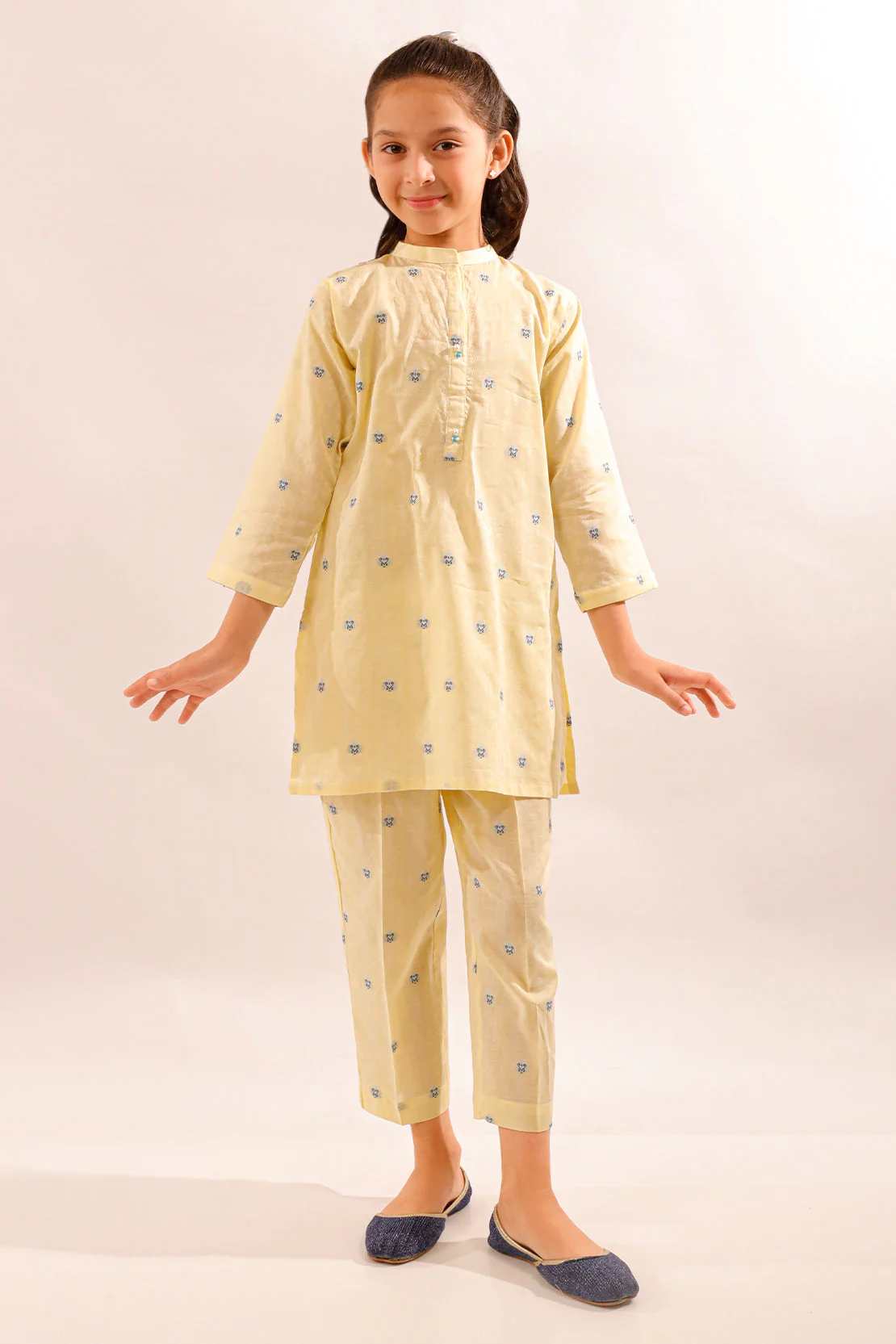 Stitched Cotton Jacquard Shirt For Kids - Image 3