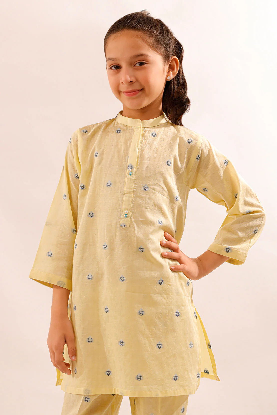 Stitched Cotton Jacquard Shirt For Kids - Image 5
