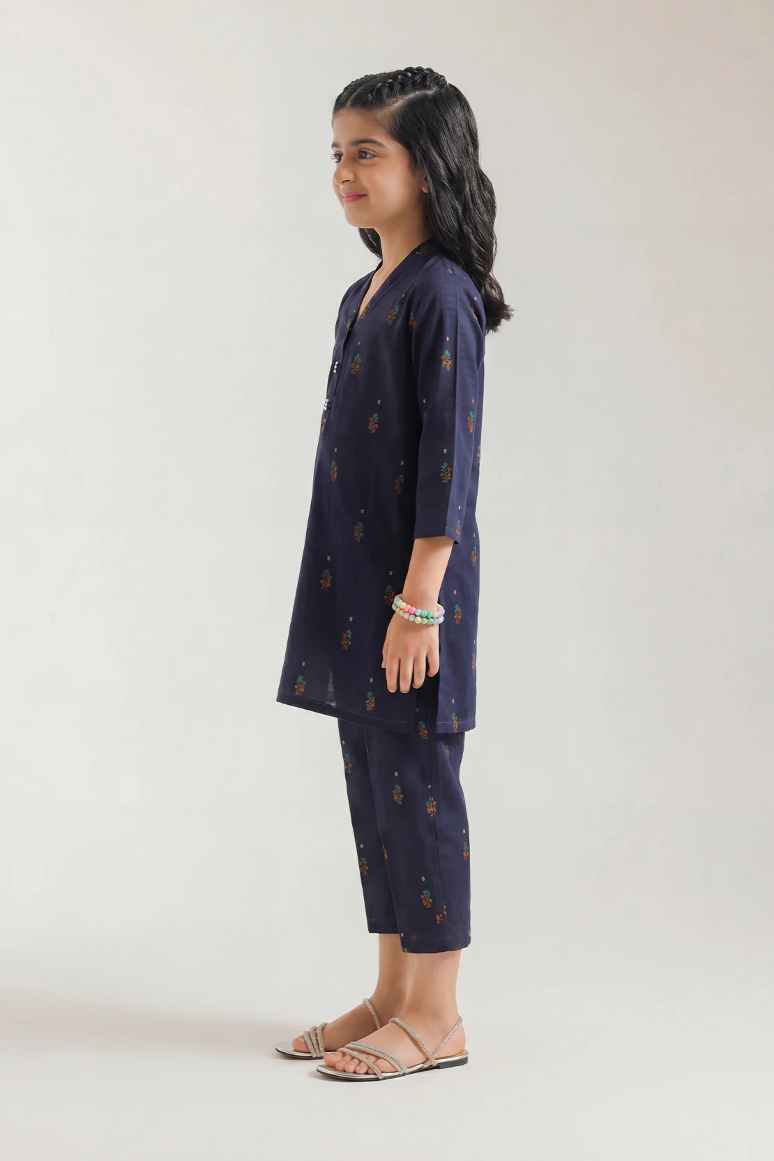Stitched Cotton Jacquard Shirt For Kids - Image 2