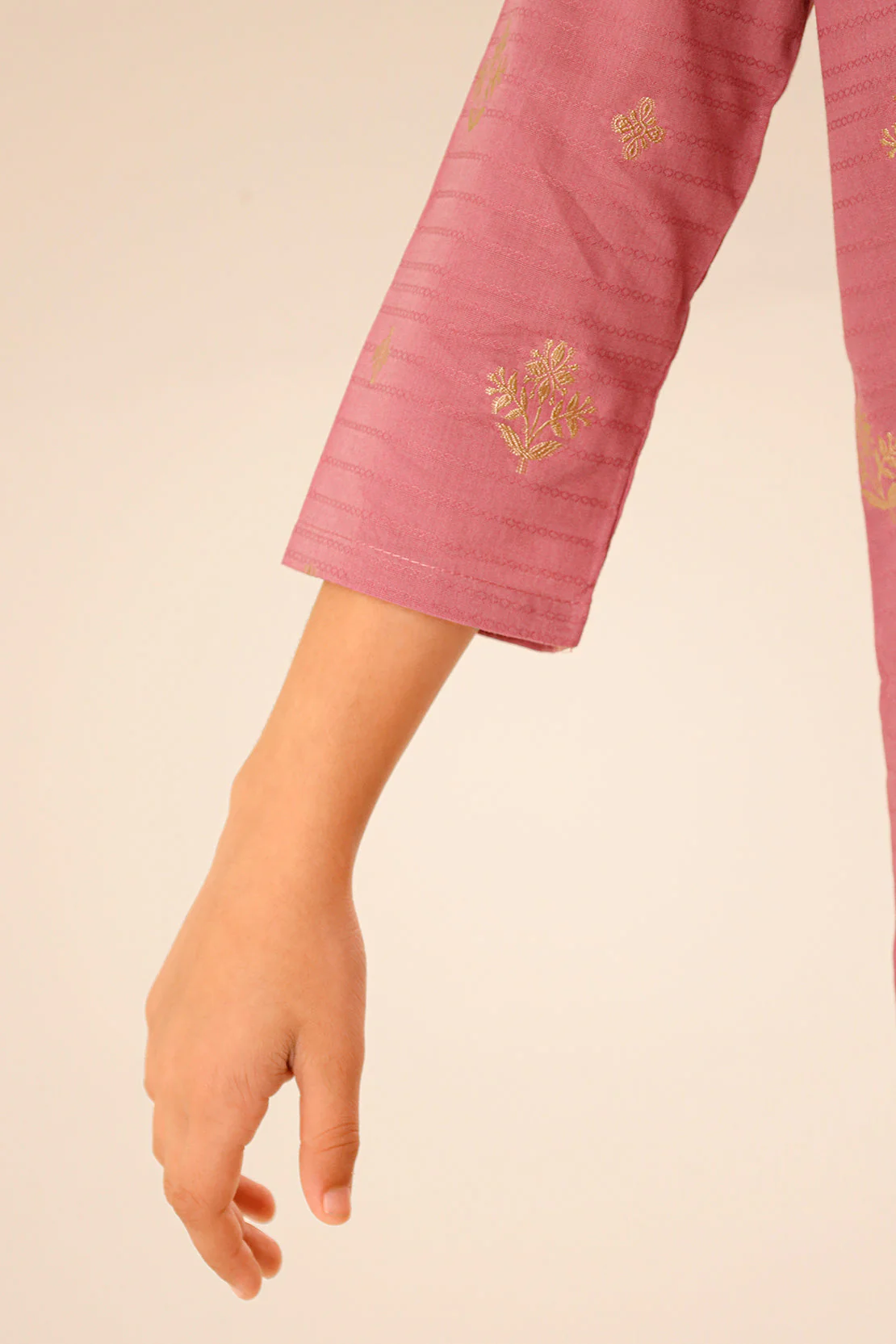 Stitched Cotton Jacquard Shirt For Kids - Image 4