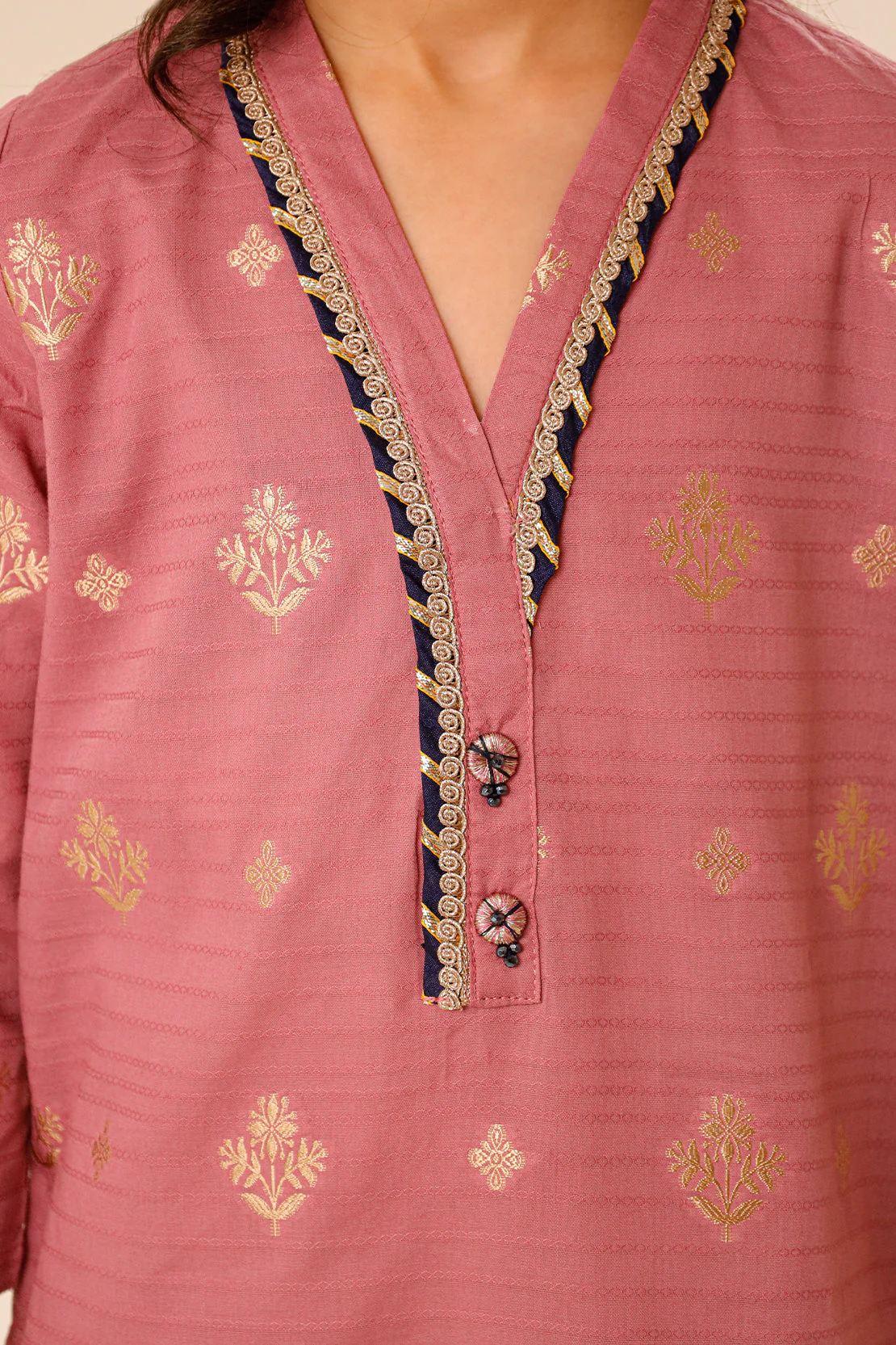 Stitched Cotton Jacquard Shirt For Kids - Image 5