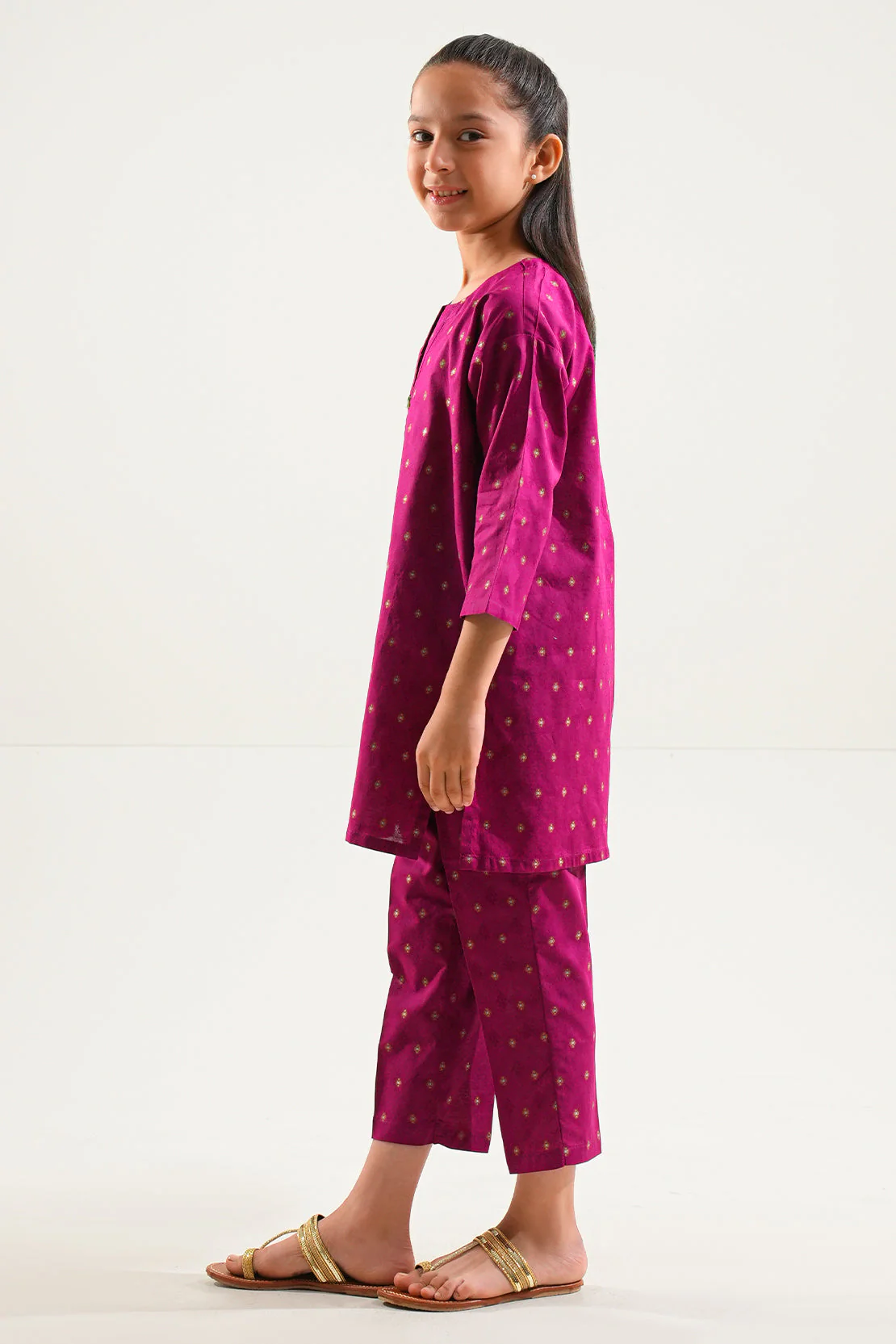 Stitched Cotton Jacquard Shirt For Kids - Image 2