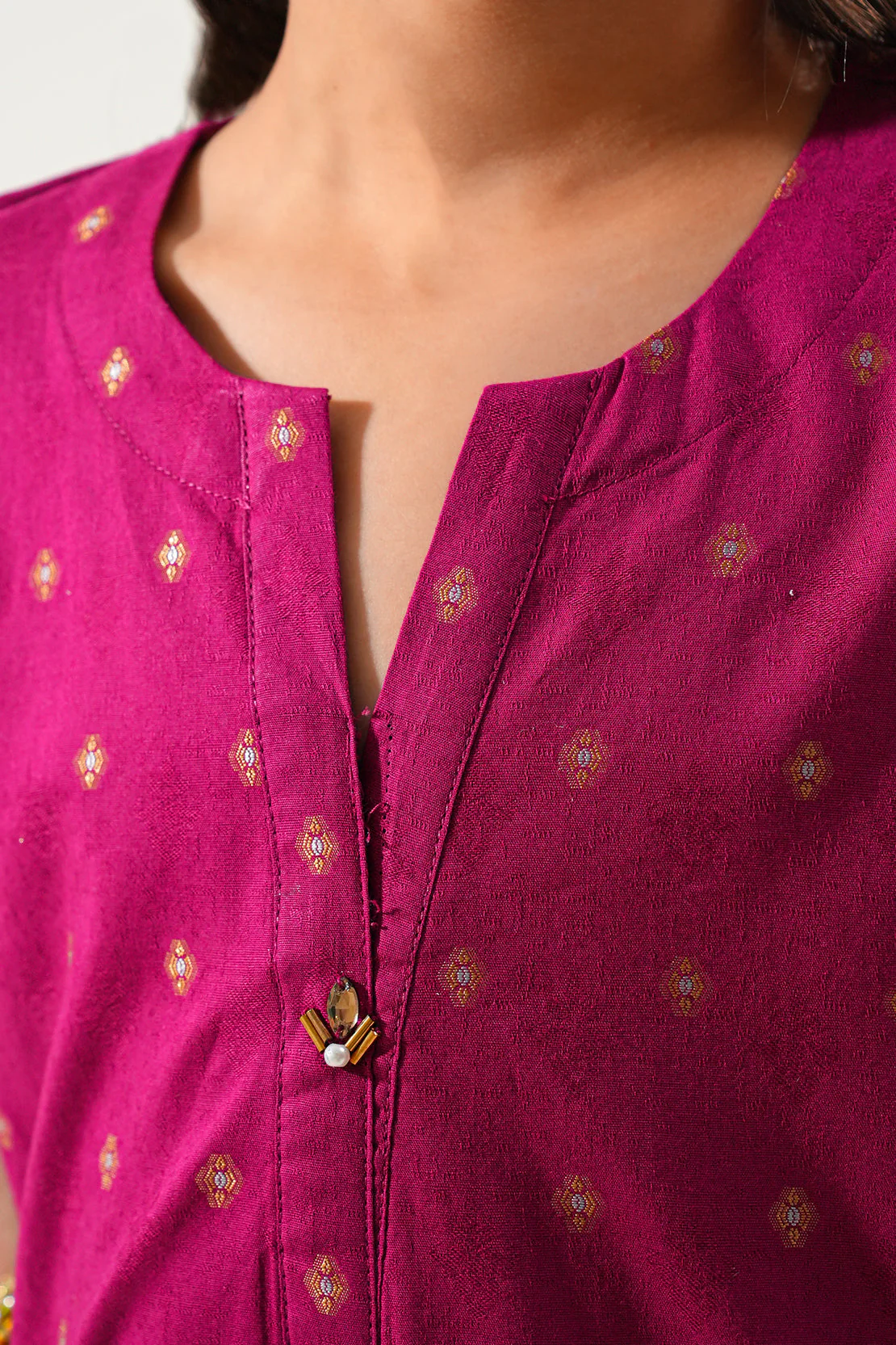 Stitched Cotton Jacquard Shirt For Kids - Image 4