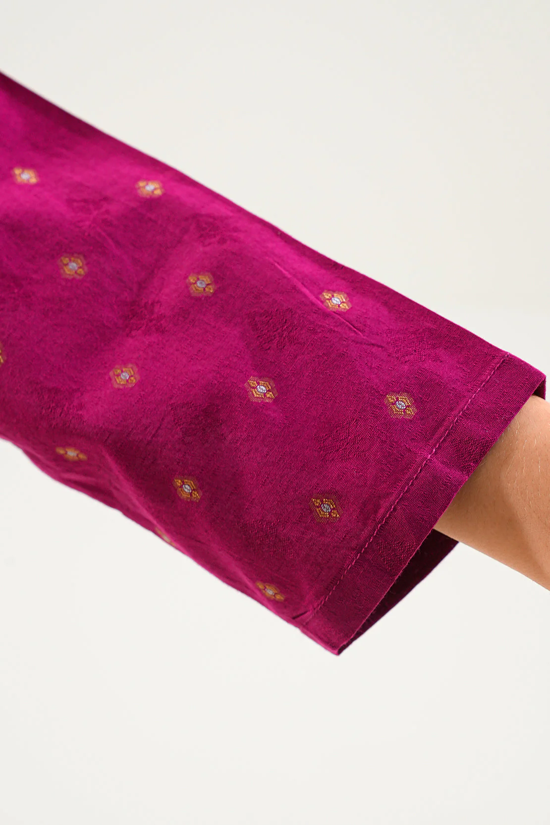 Stitched Cotton Jacquard Shirt For Kids - Image 5
