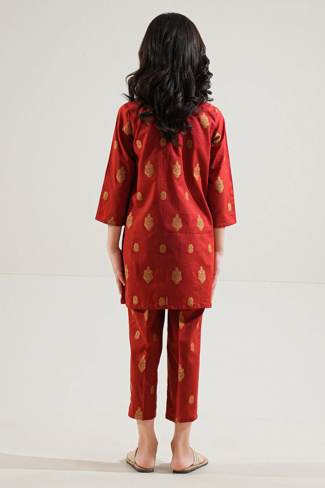 Stitched Cotton Jacquard Shirt For Kids - Image 3