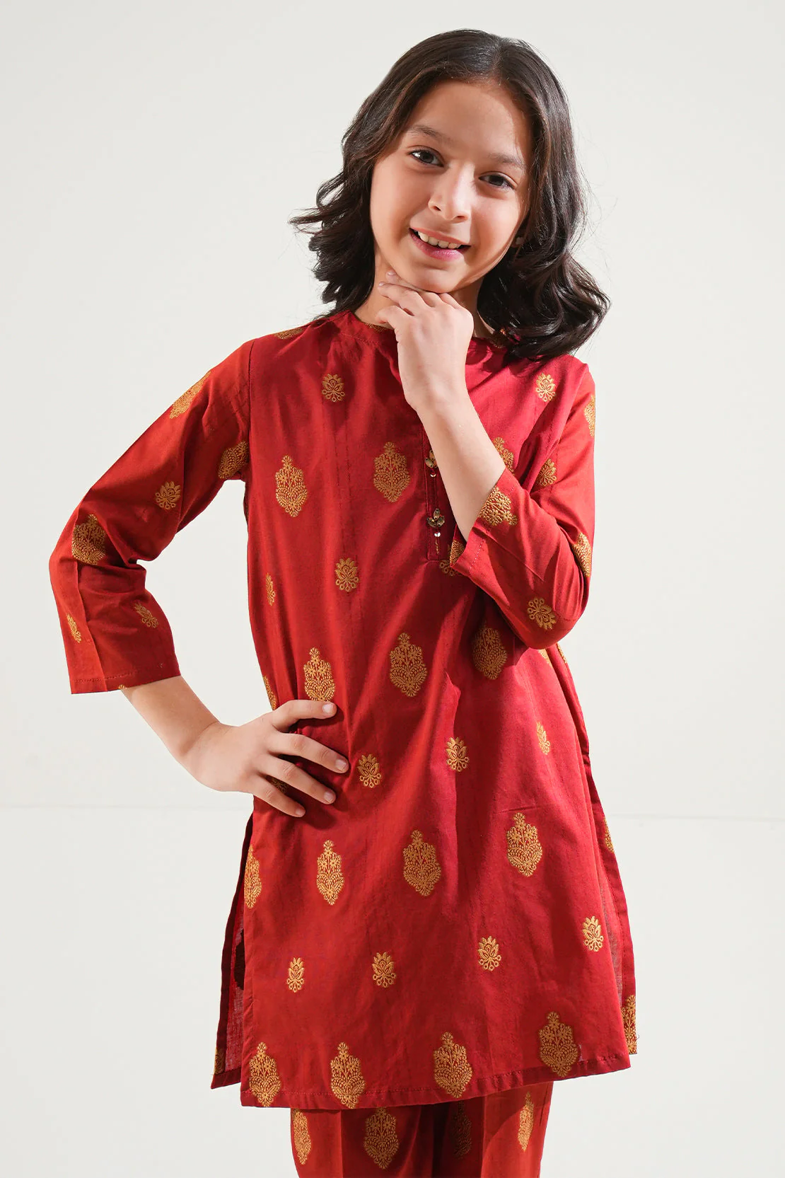 Stitched Cotton Jacquard Shirt For Kids - Image 4