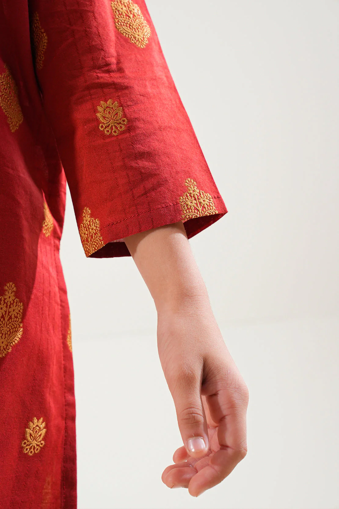 Stitched Cotton Jacquard Shirt For Kids - Image 5