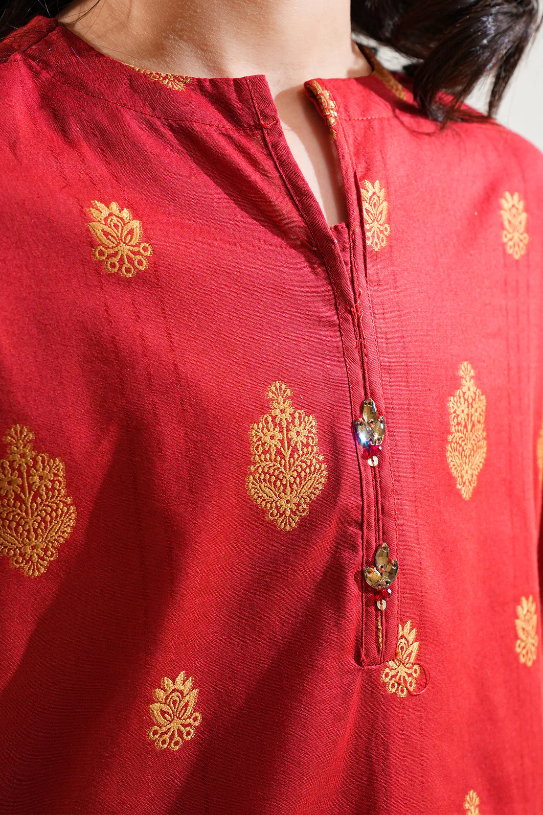 Stitched Cotton Jacquard Shirt For Kids - Image 6