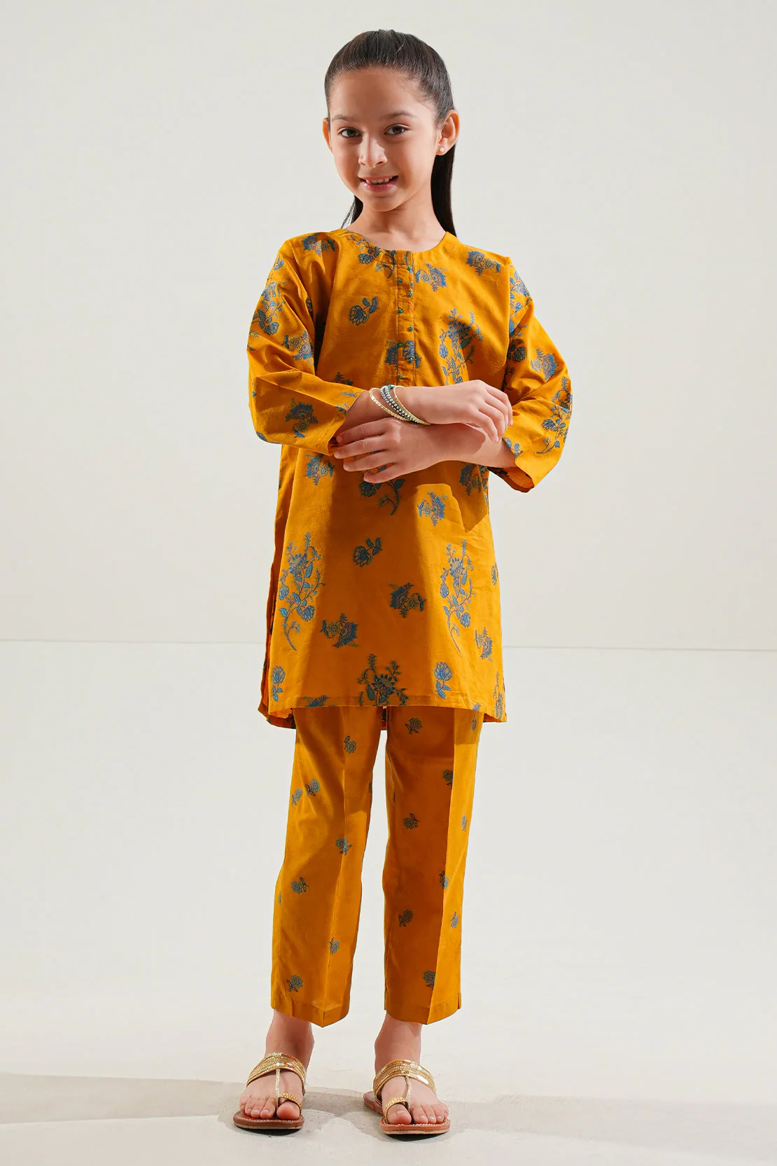 Stitched Cotton jacquard Shirt For Kids