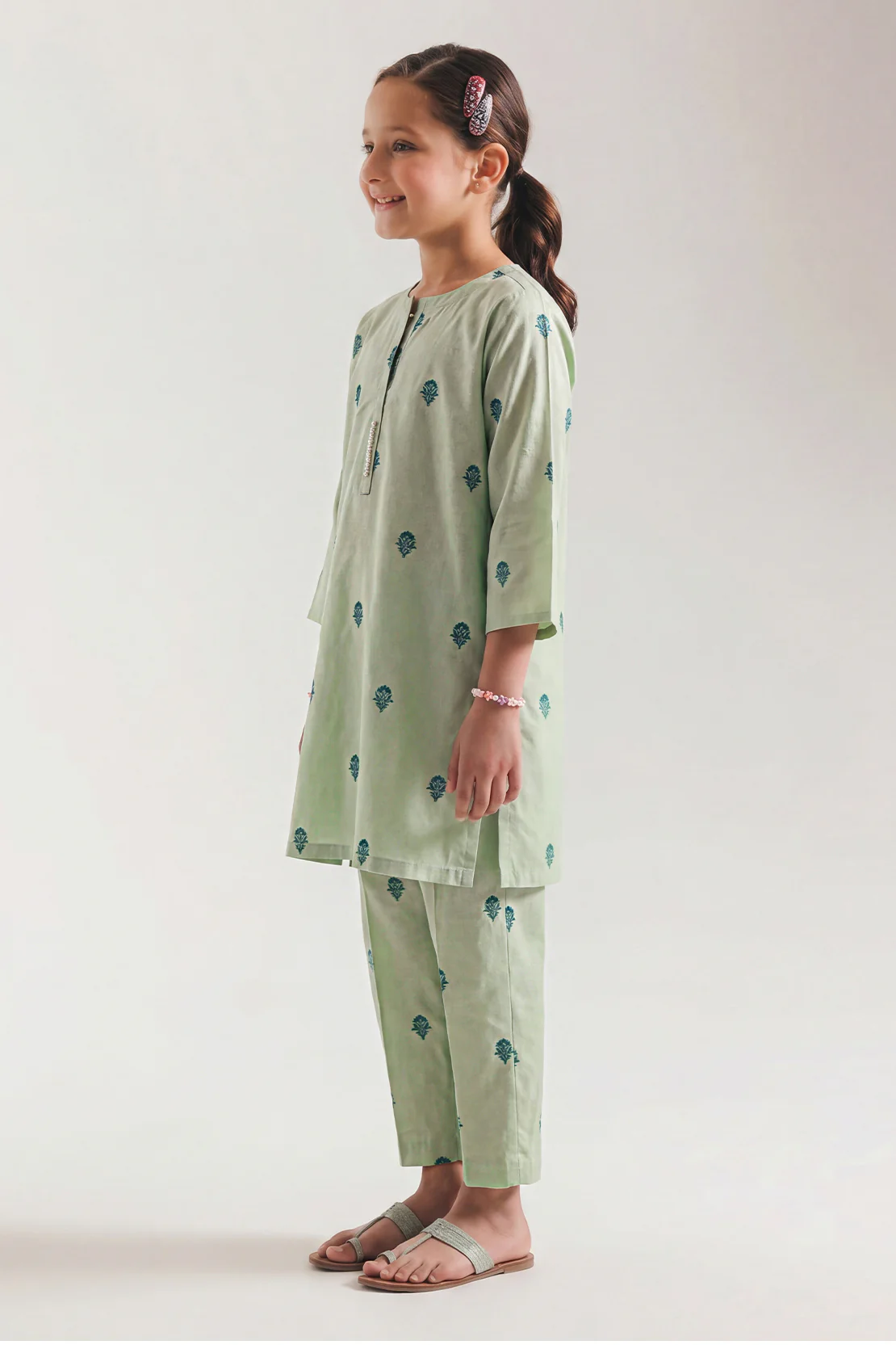 Stitched Cotton Jacquard Shirt For Kids - Image 3