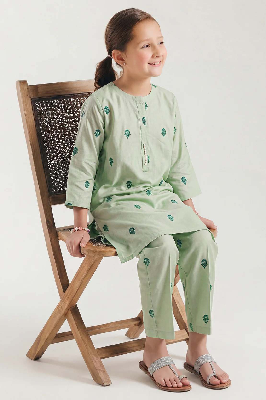 Stitched Cotton Jacquard Shirt For Kids - Image 4