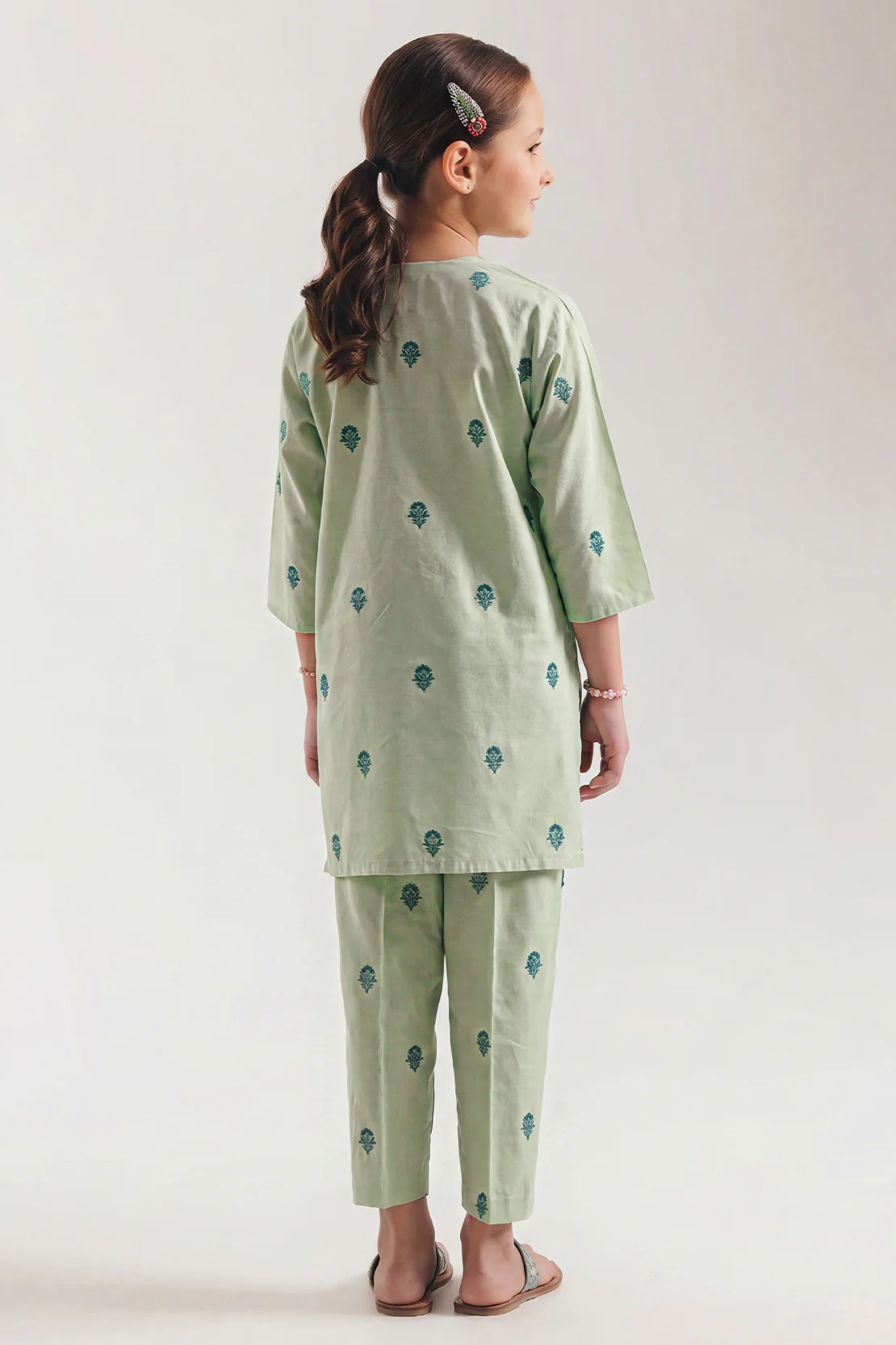 Stitched Cotton Jacquard Shirt For Kids - Image 5