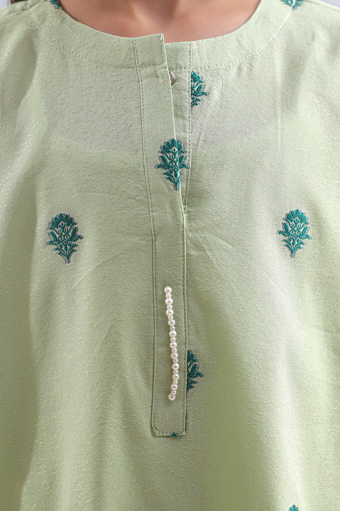 Stitched Cotton Jacquard Shirt For Kids - Image 6