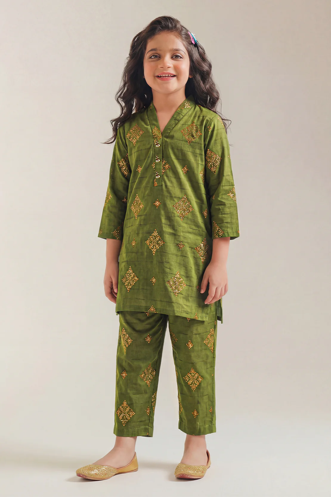 Stitched Cotton jacquard Shirt For Kids