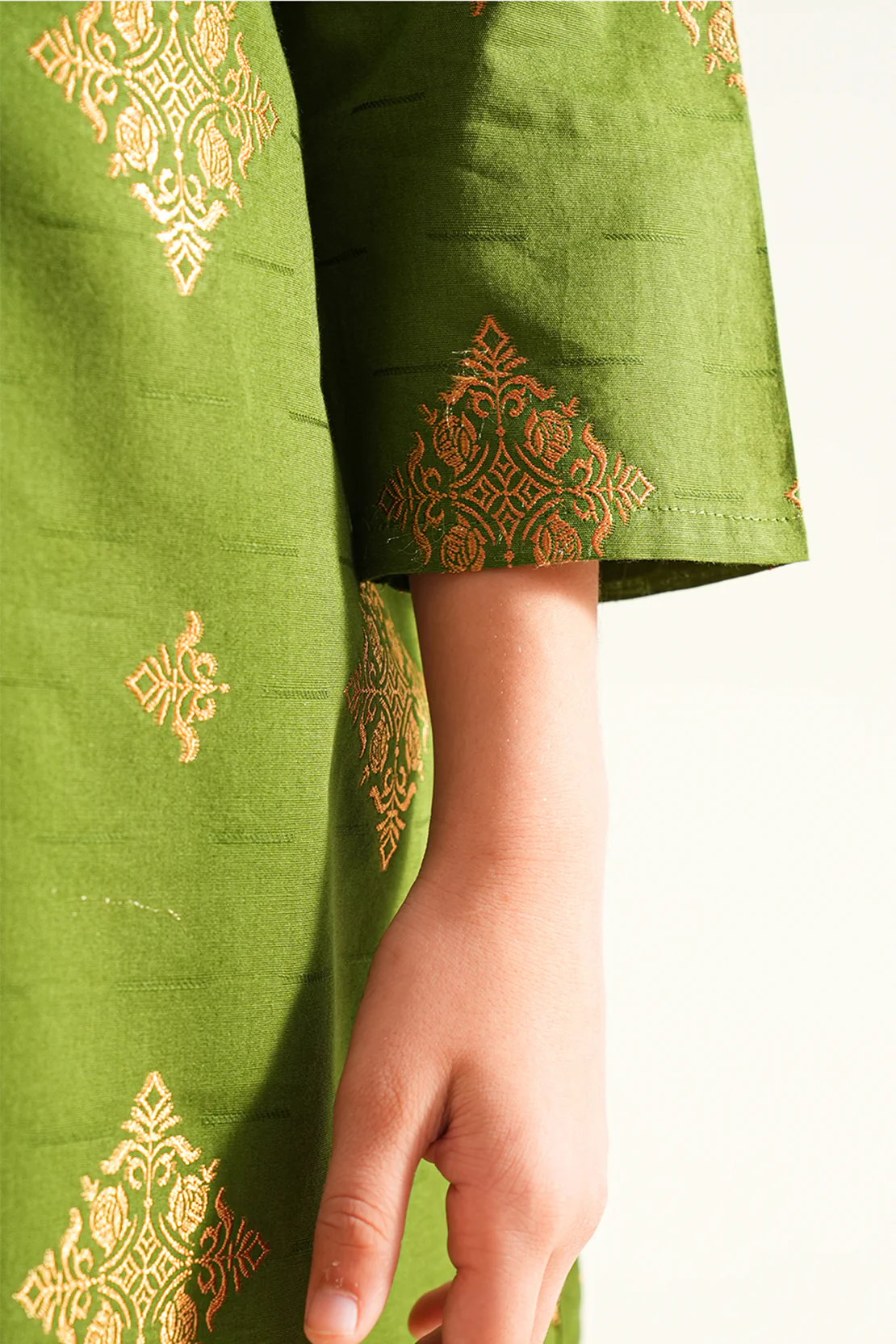 Stitched Cotton jacquard Shirt For Kids - Image 6