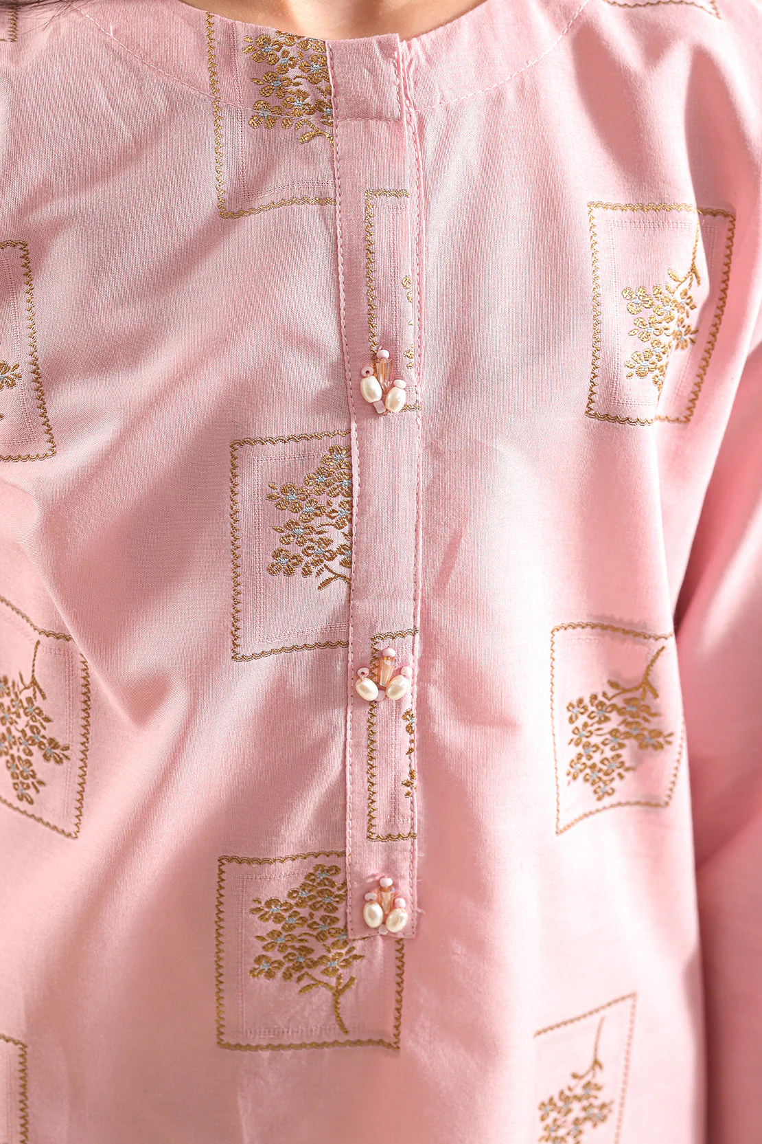 Stitched Cotton Jacquard Shirt For Kids - Image 6