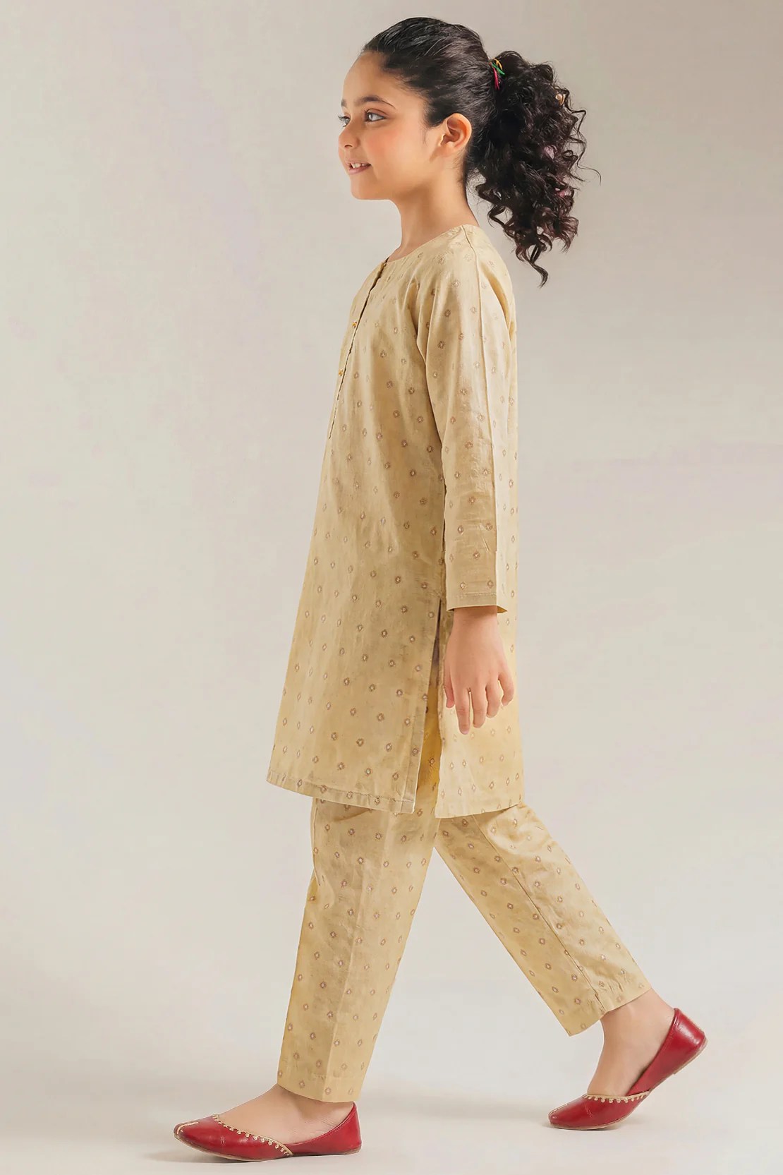 Stitched Cotton Jacquard Shirt For Kids - Image 2