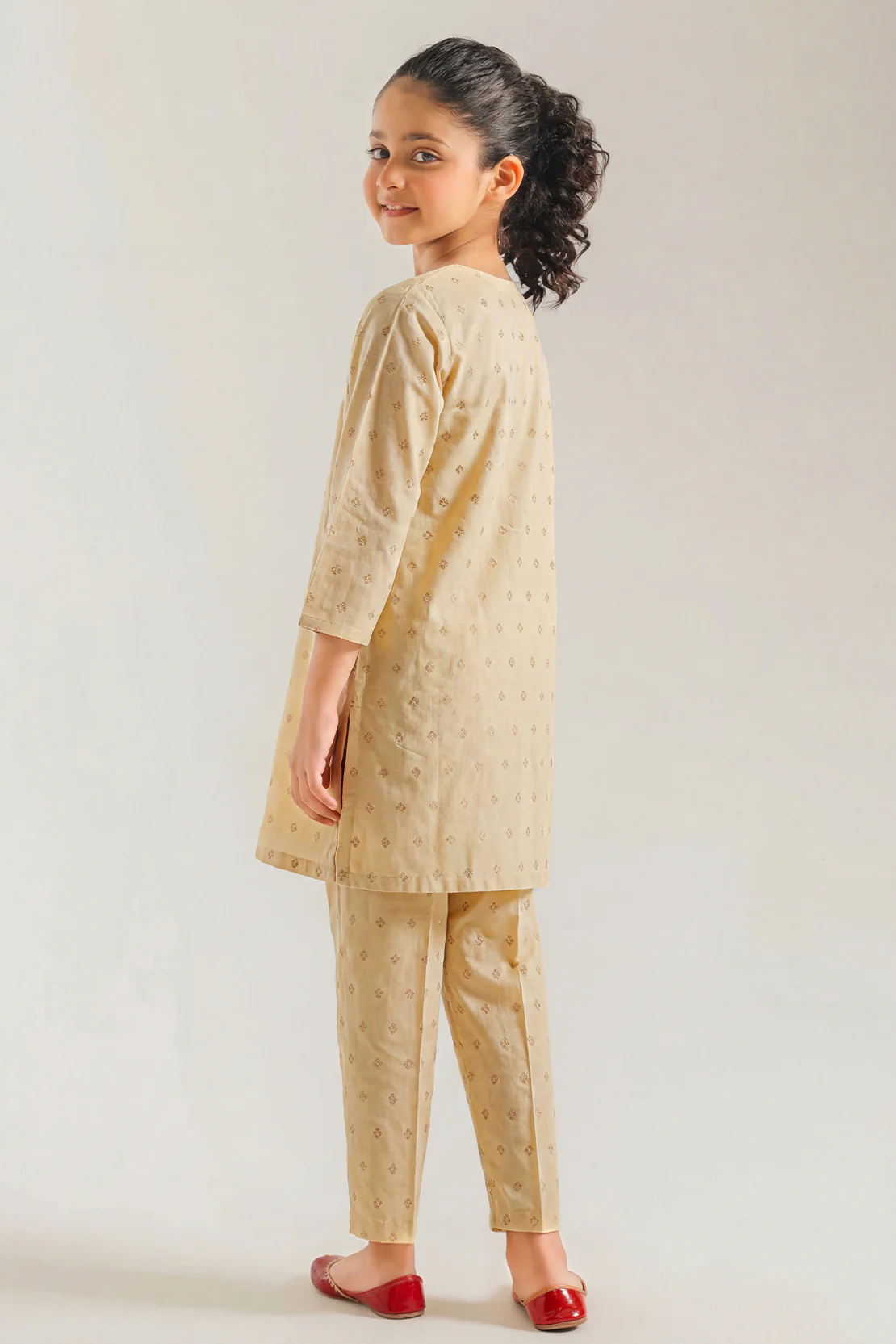 Stitched Cotton Jacquard Shirt For Kids - Image 3
