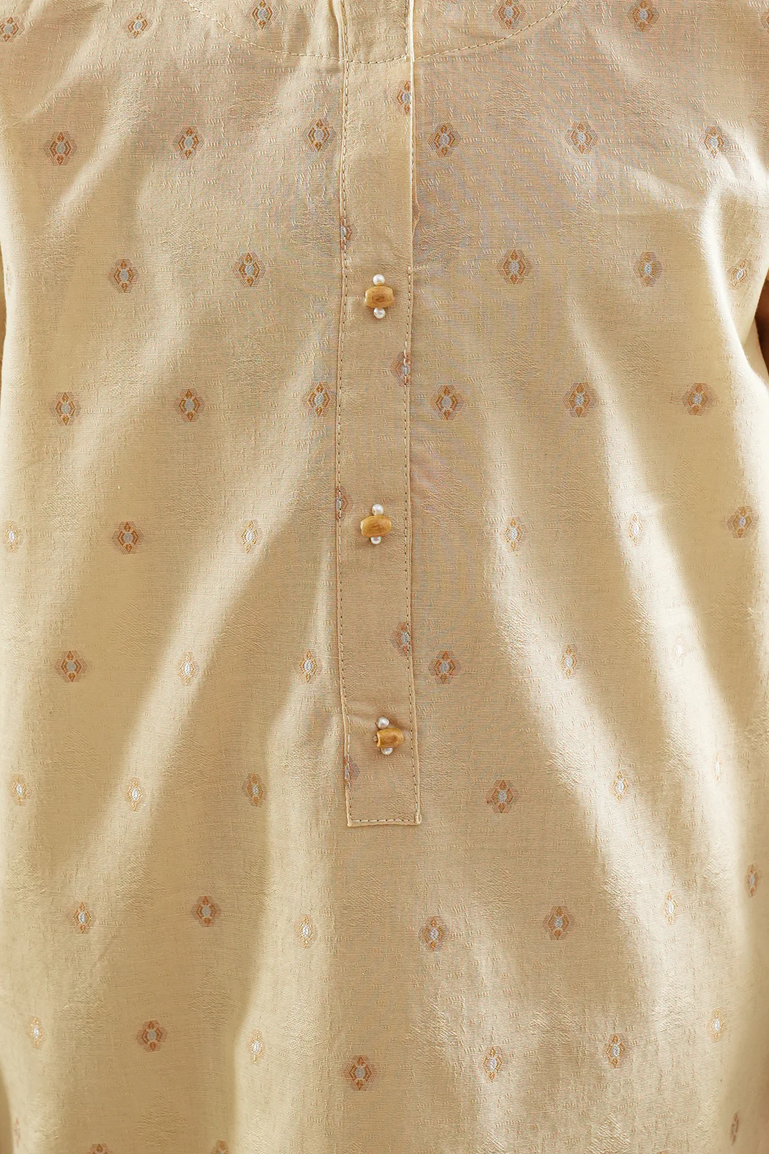 Stitched Cotton Jacquard Shirt For Kids - Image 4