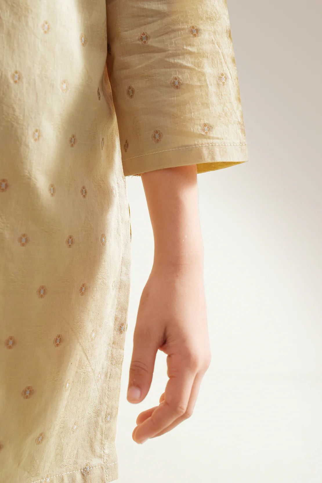 Stitched Cotton Jacquard Shirt For Kids - Image 5