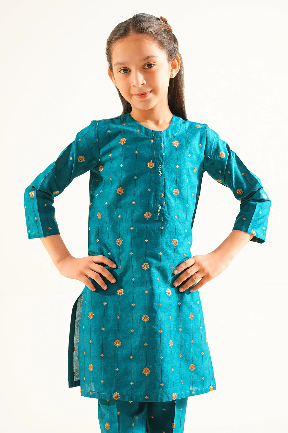 Cotton Jacquard Stitched Shirt For Kids - Image 5