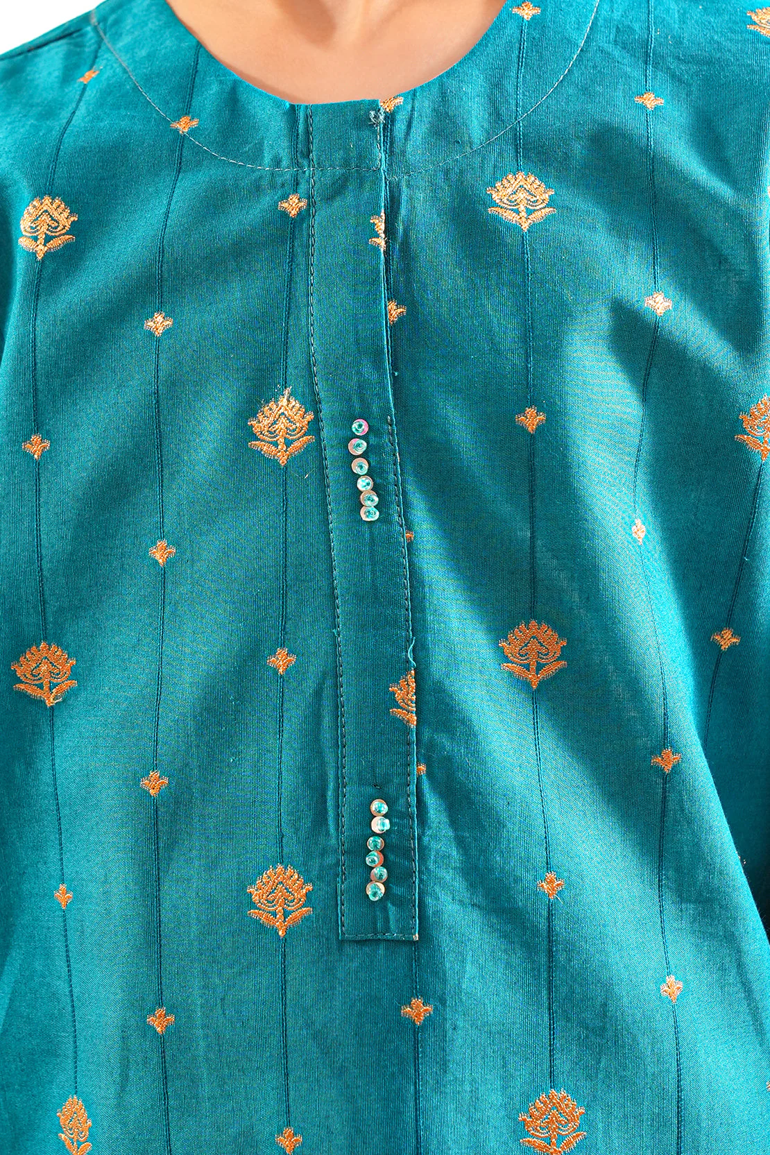 Cotton Jacquard Stitched Shirt For Kids - Image 6