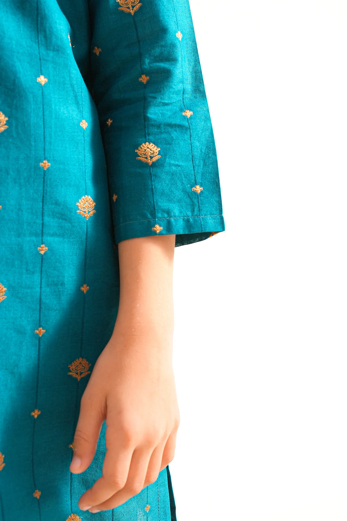 Cotton Jacquard Stitched Shirt For Kids - Image 7